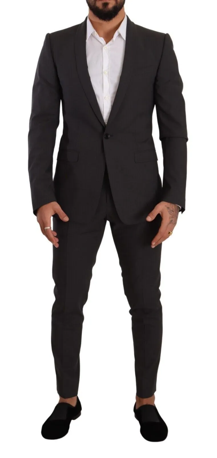 Dolce & Gabbana Men's Elegant Gray Slim Fit Wool Suit