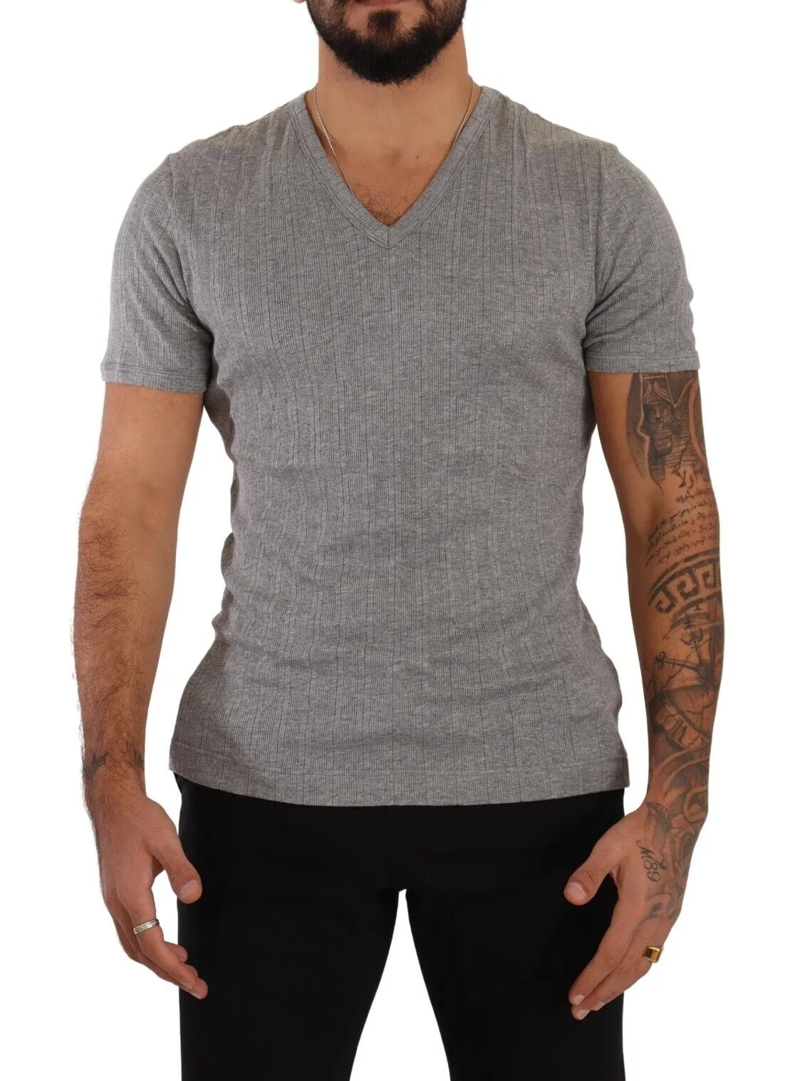 Dolce & Gabbana Men's Deep V-Neck Luxury Underwear Tee