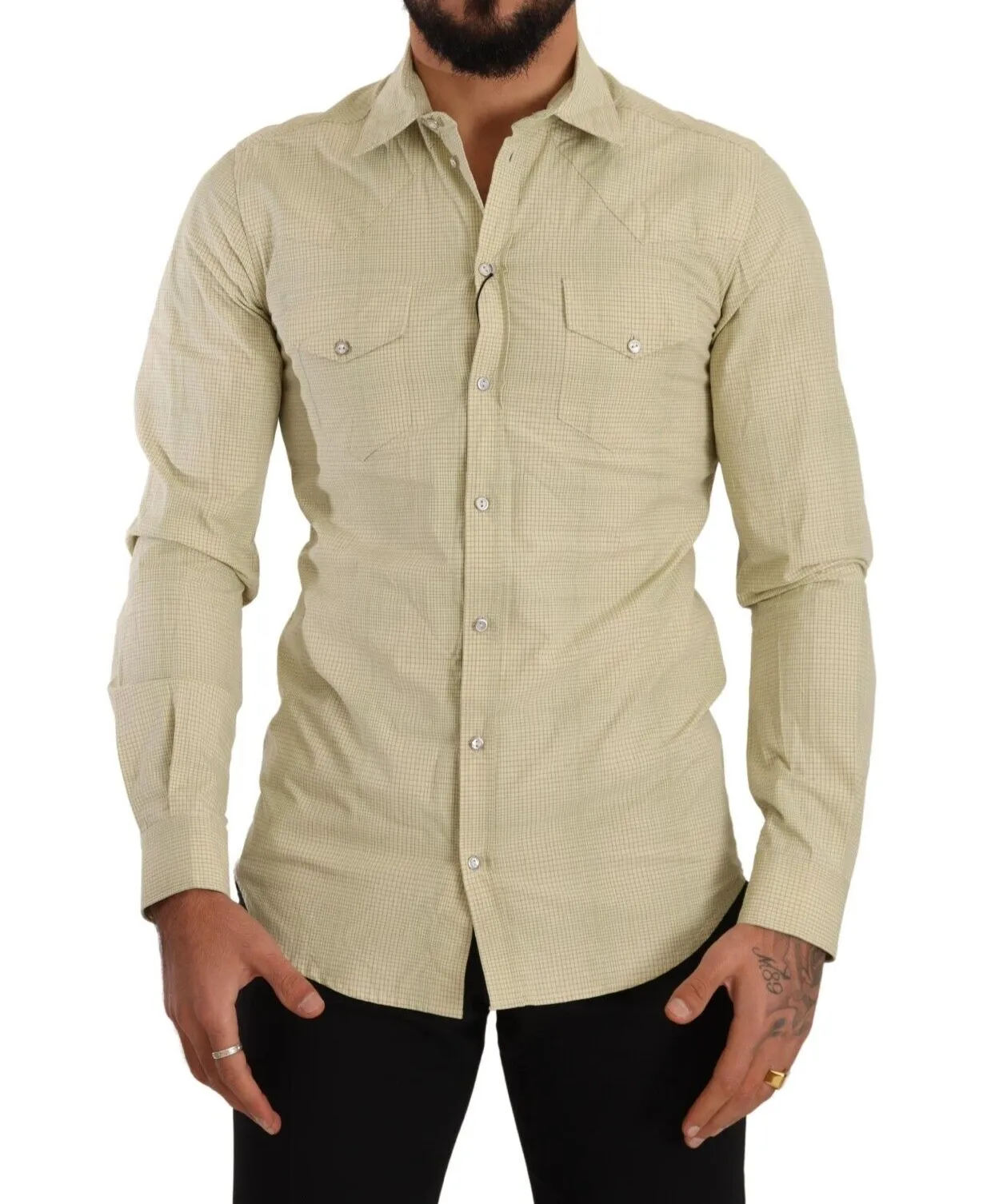 Dolce & Gabbana Men's Elegant Sicilia Checkered Cotton Shirt