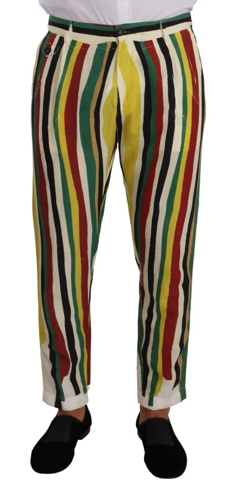 Dolce & Gabbana Men's Elegant Striped Skinny Pants