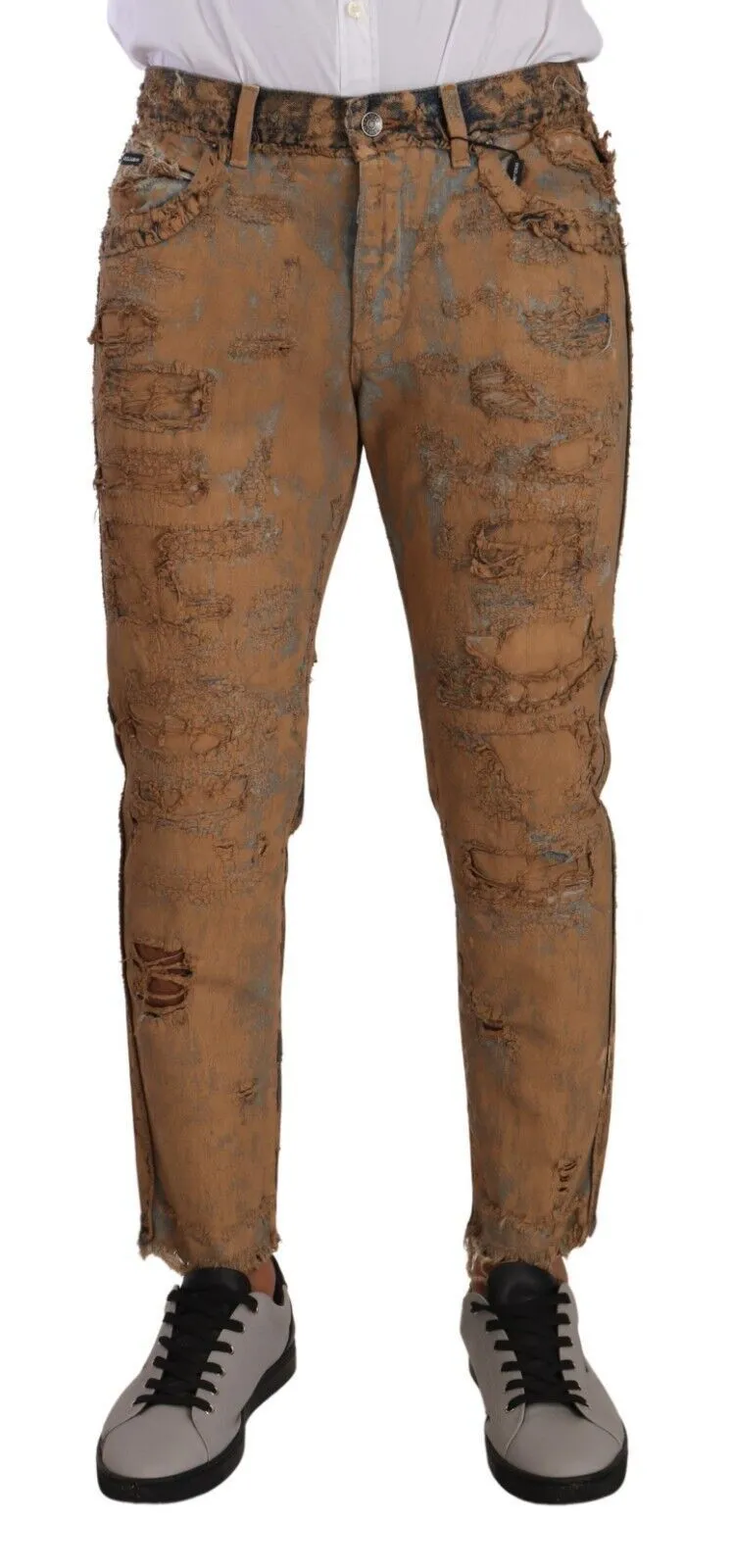 Dolce & Gabbana Men's Authentic Distressed Denim Classic Trousers