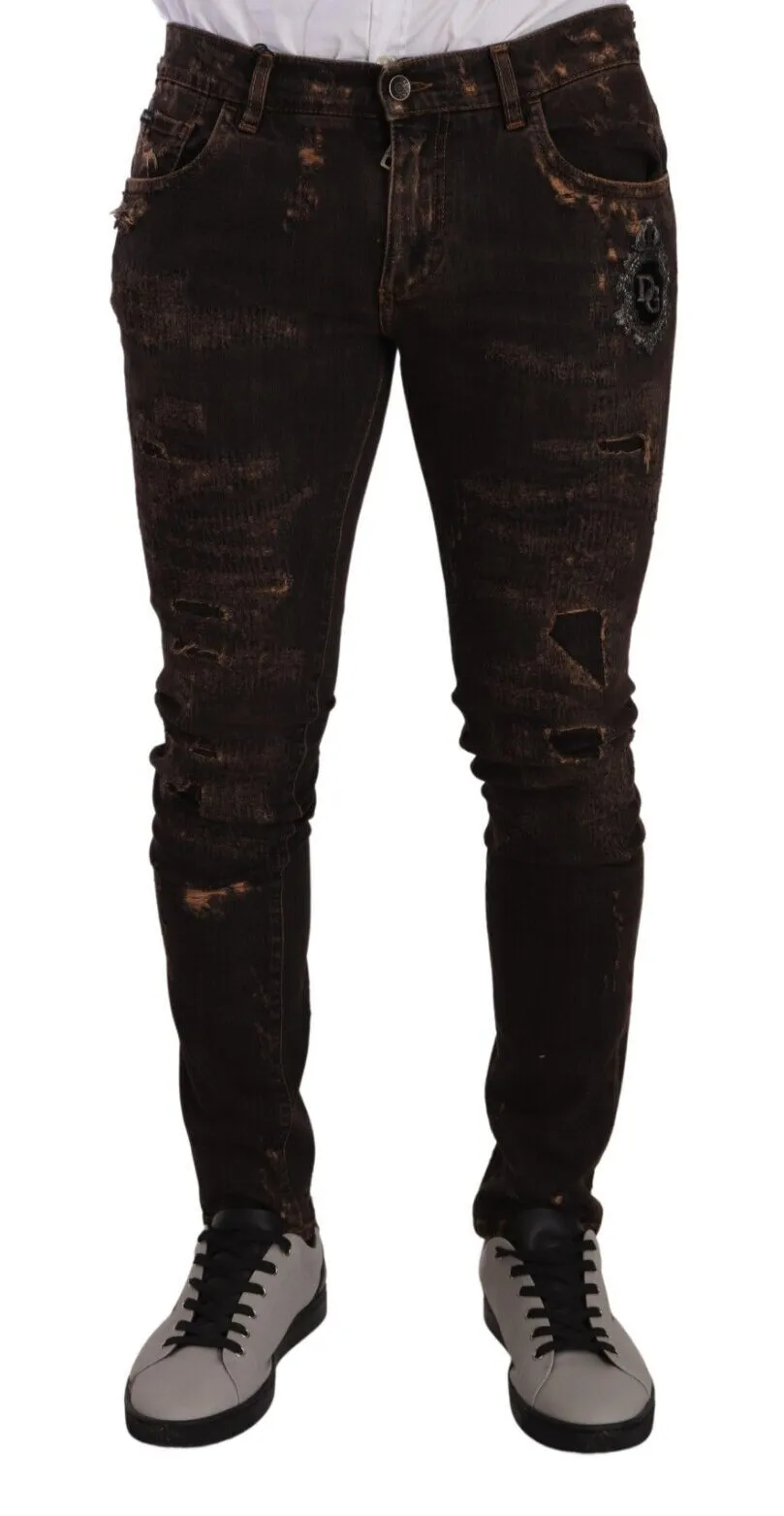 Dolce & Gabbana Men's Slim Fit Distressed Skinny Denim Jeans