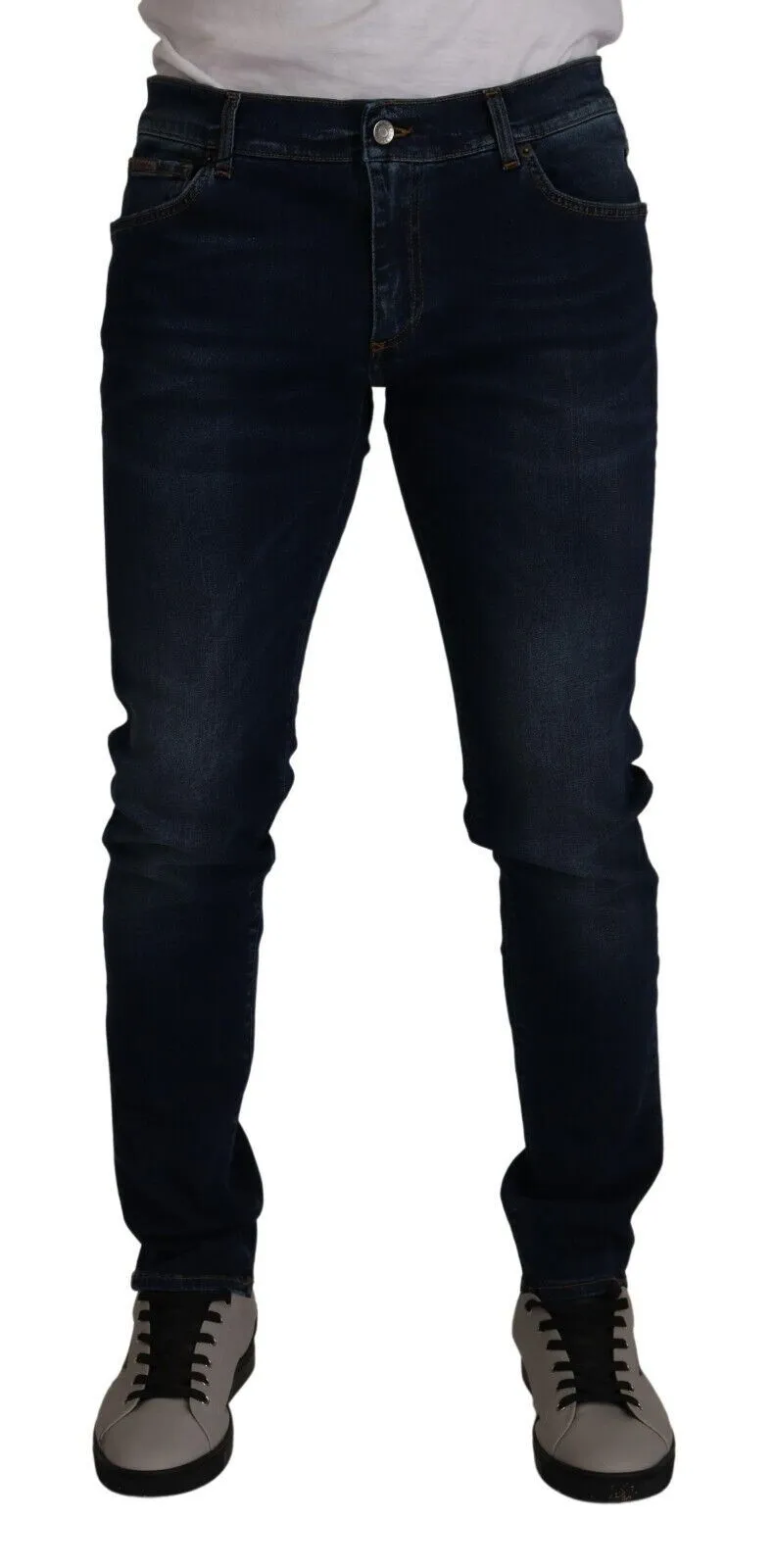 Dolce & Gabbana Men's Elegant Slim Fit Dark Blue Skinny Jeans