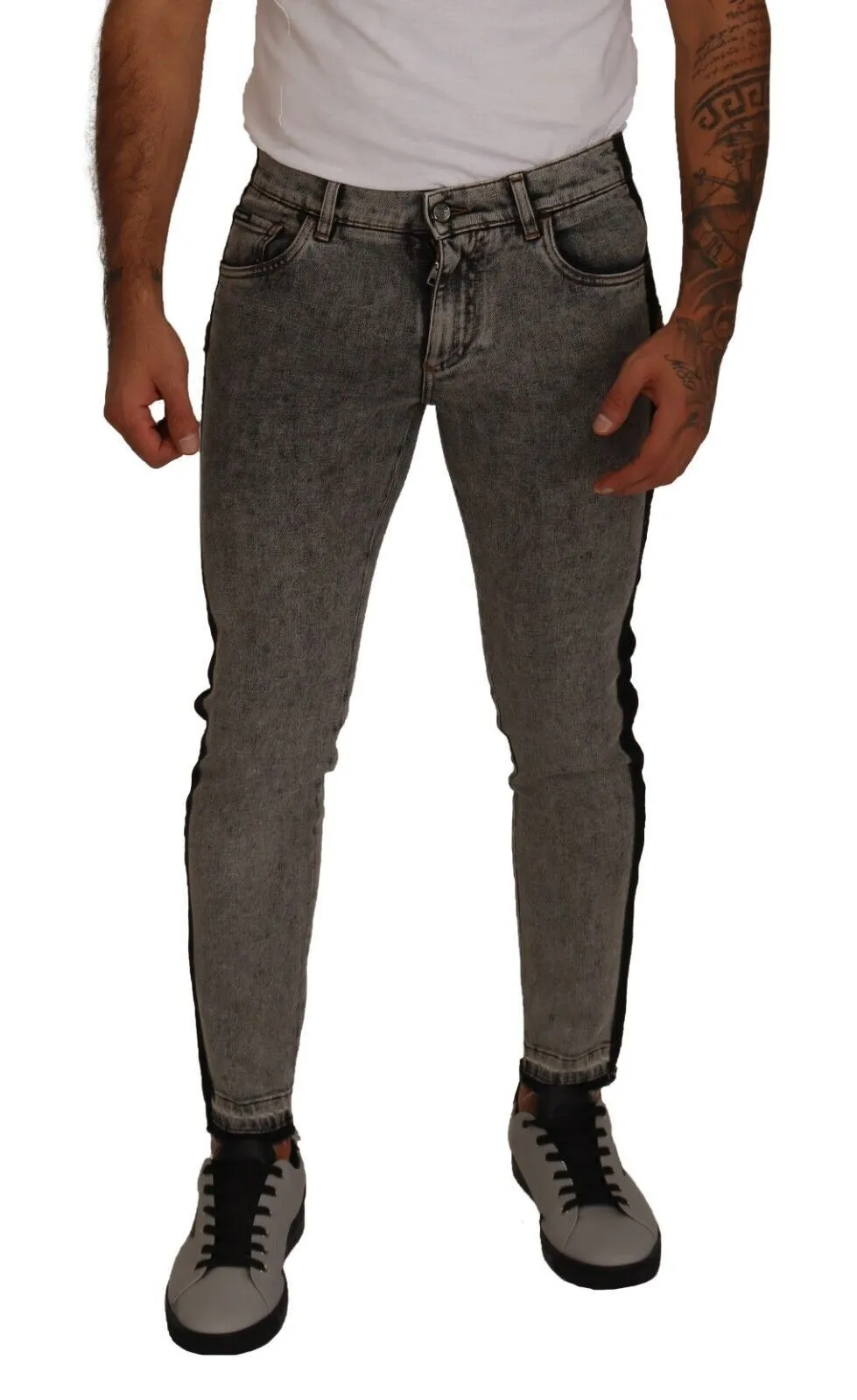 Dolce & Gabbana Men's Chic Embellished Crown Skinny Jeans