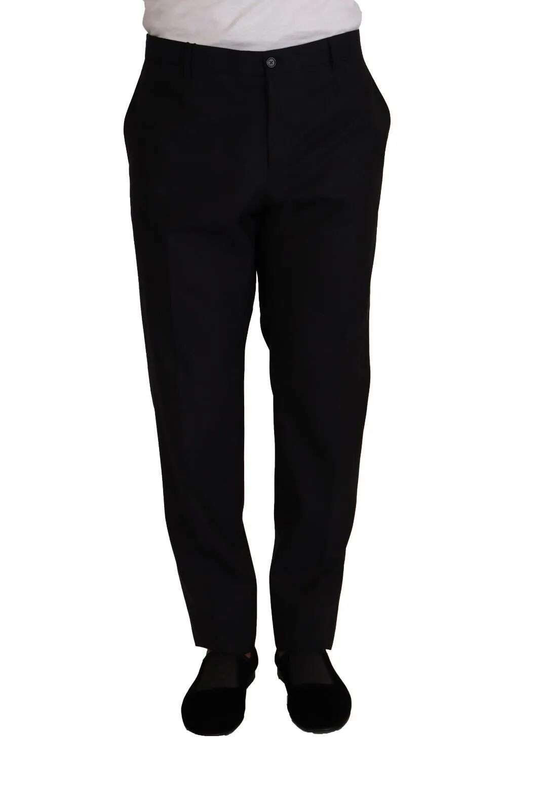 Dolce & Gabbana Men's Elegant Dark Blue Wool Silk Tuxedo Trousers