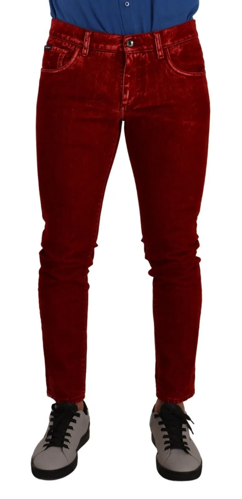 Dolce & Gabbana Men's Ravishing Red Slim Fit Designer Jeans