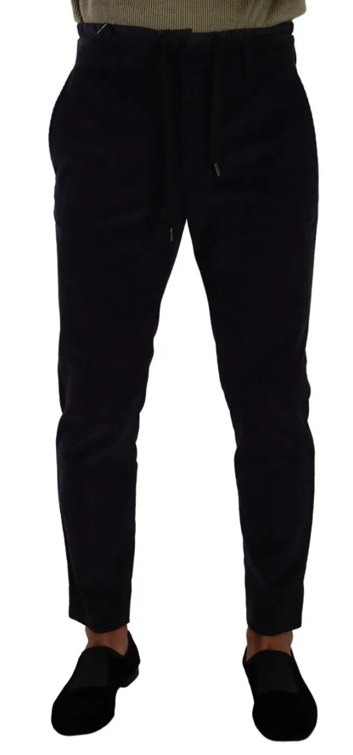 Dolce & Gabbana Men's Slim Fit Luxe Corduroy Pants in Dark Blue