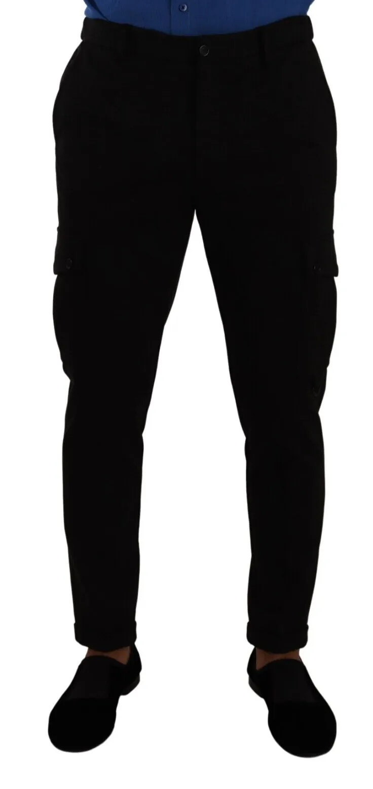 Dolce & Gabbana Men's Elegant Black Slim Fit Cargo Pants