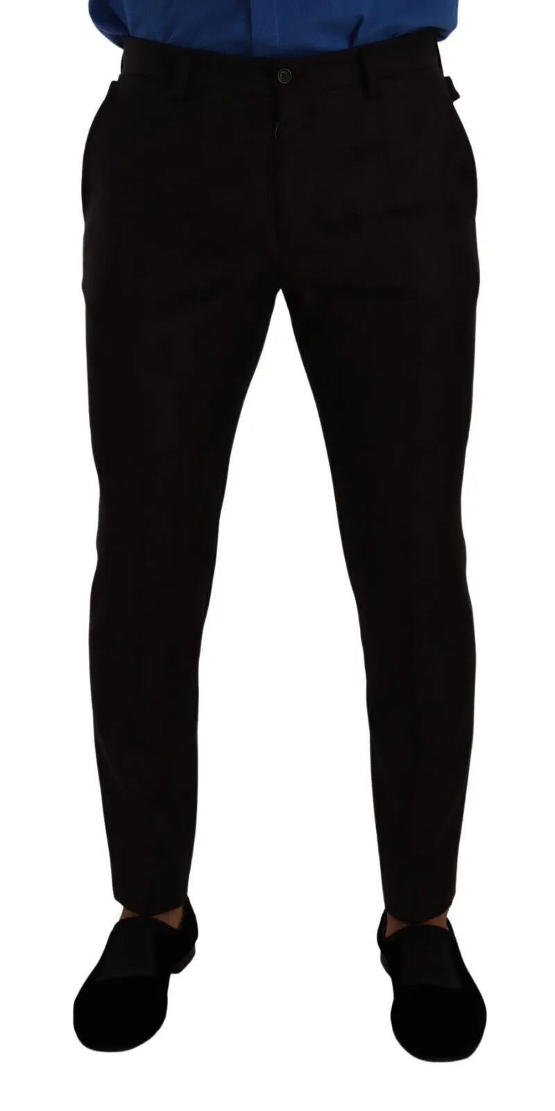 Dolce & Gabbana Men's Elegant Bordeaux Slim-Fit Wool Dress Pants