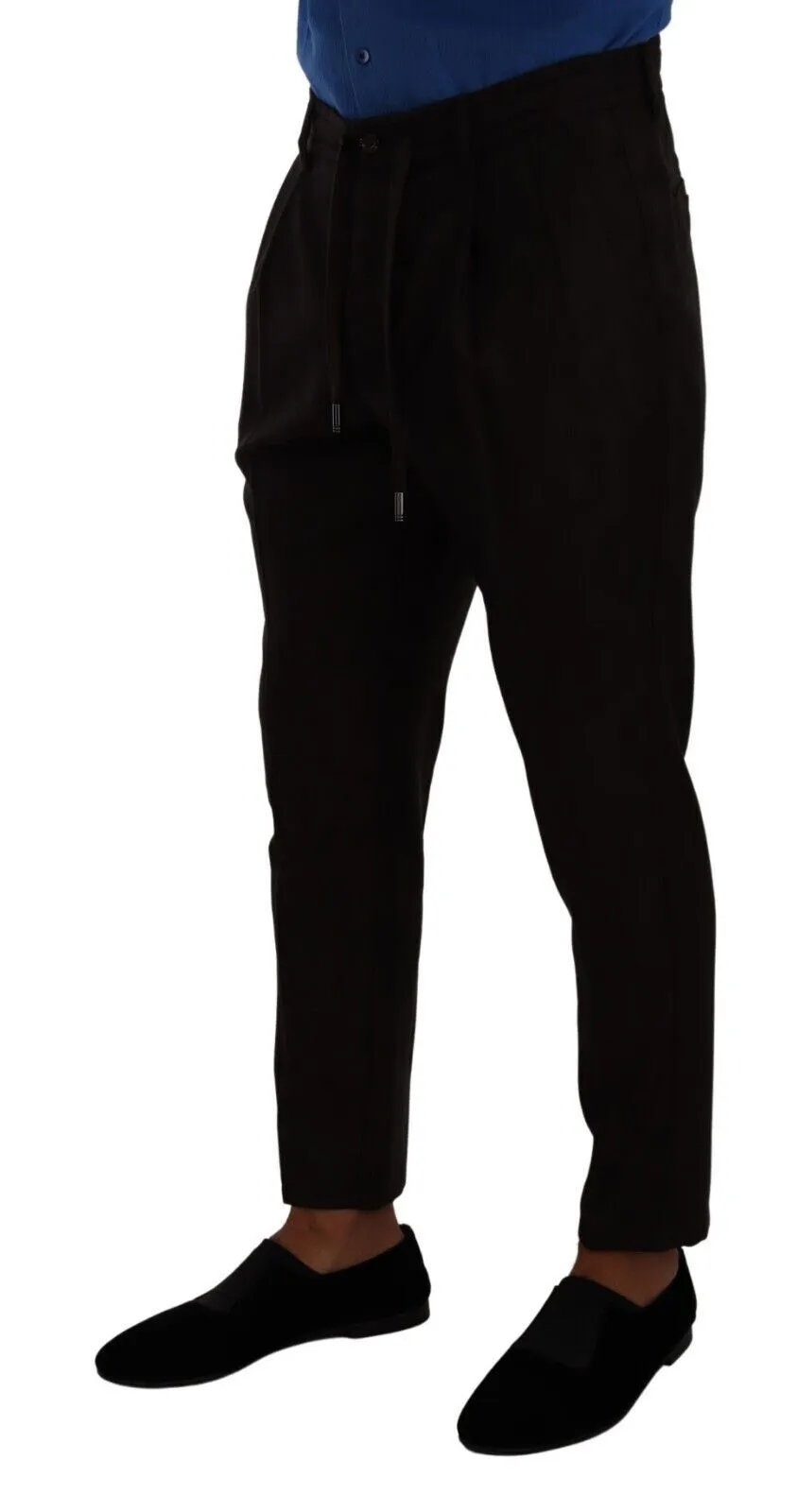 Dolce & Gabbana Men's Elegant Burgundy Wool Jogger Pants