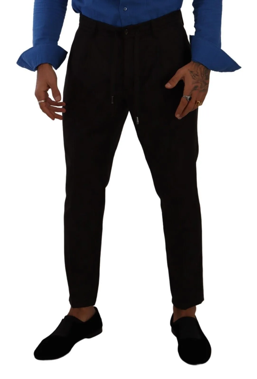 Dolce & Gabbana Men's Elegant Burgundy Wool Jogger Pants