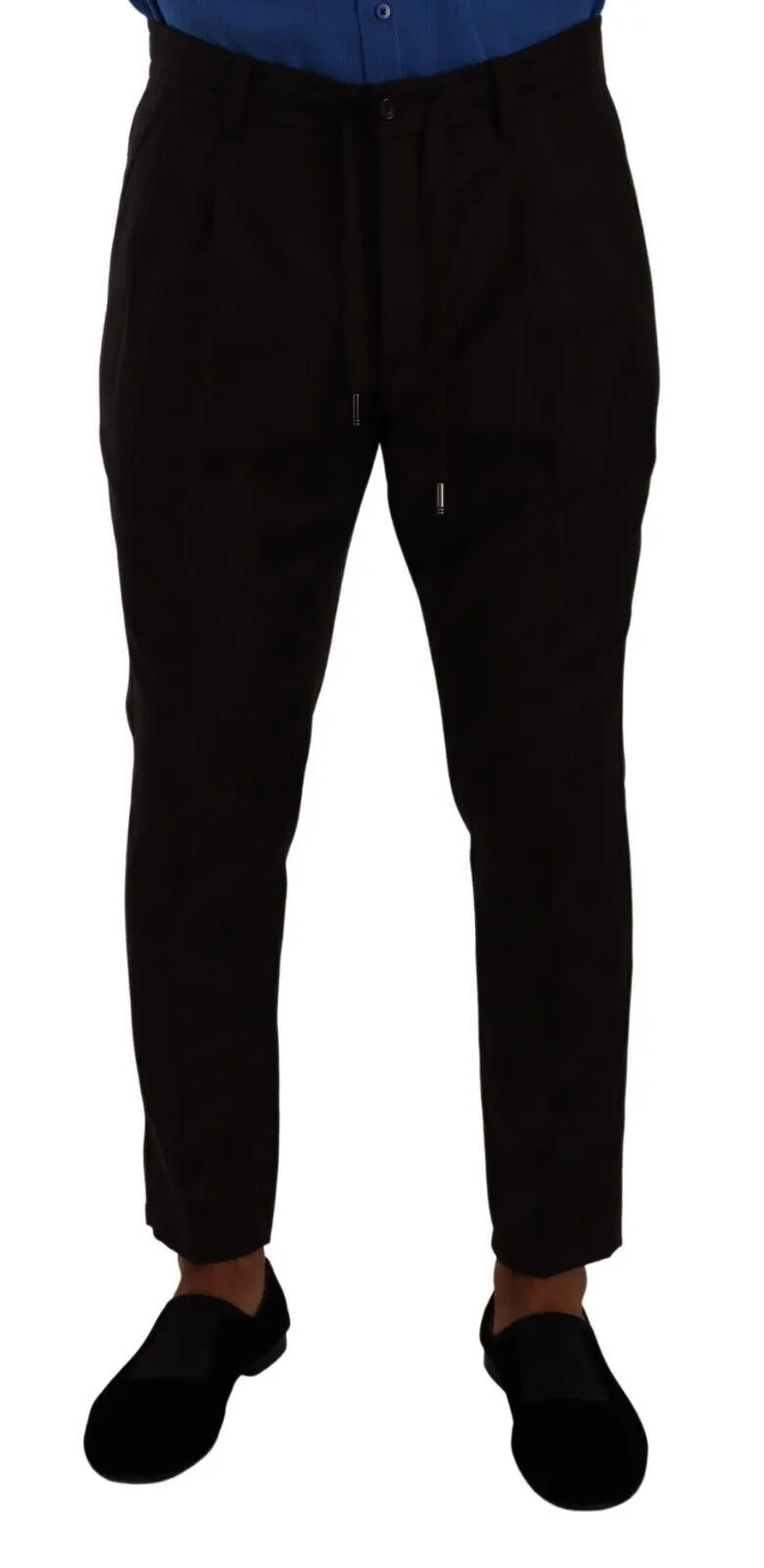 Dolce & Gabbana Men's Elegant Burgundy Wool Jogger Pants
