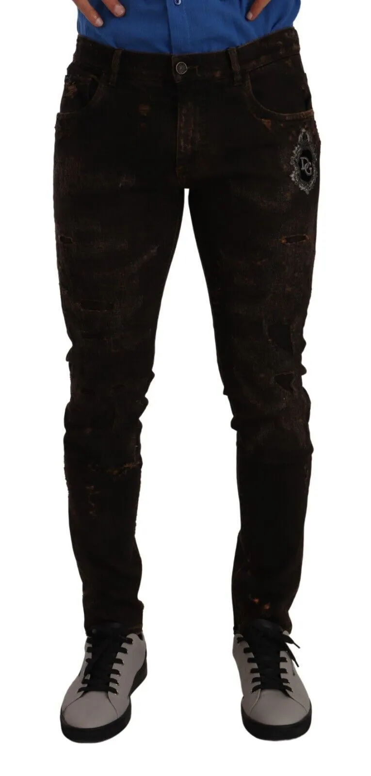 Dolce & Gabbana Men's Svelte Distressed Denim Elegance