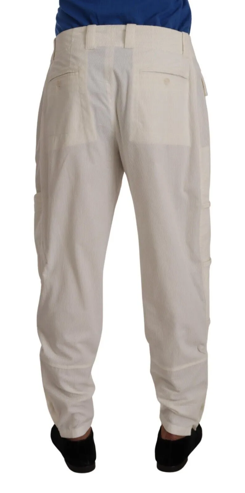 Dolce & Gabbana Men's Elegant Off White Cargo Pants - Regular Fit