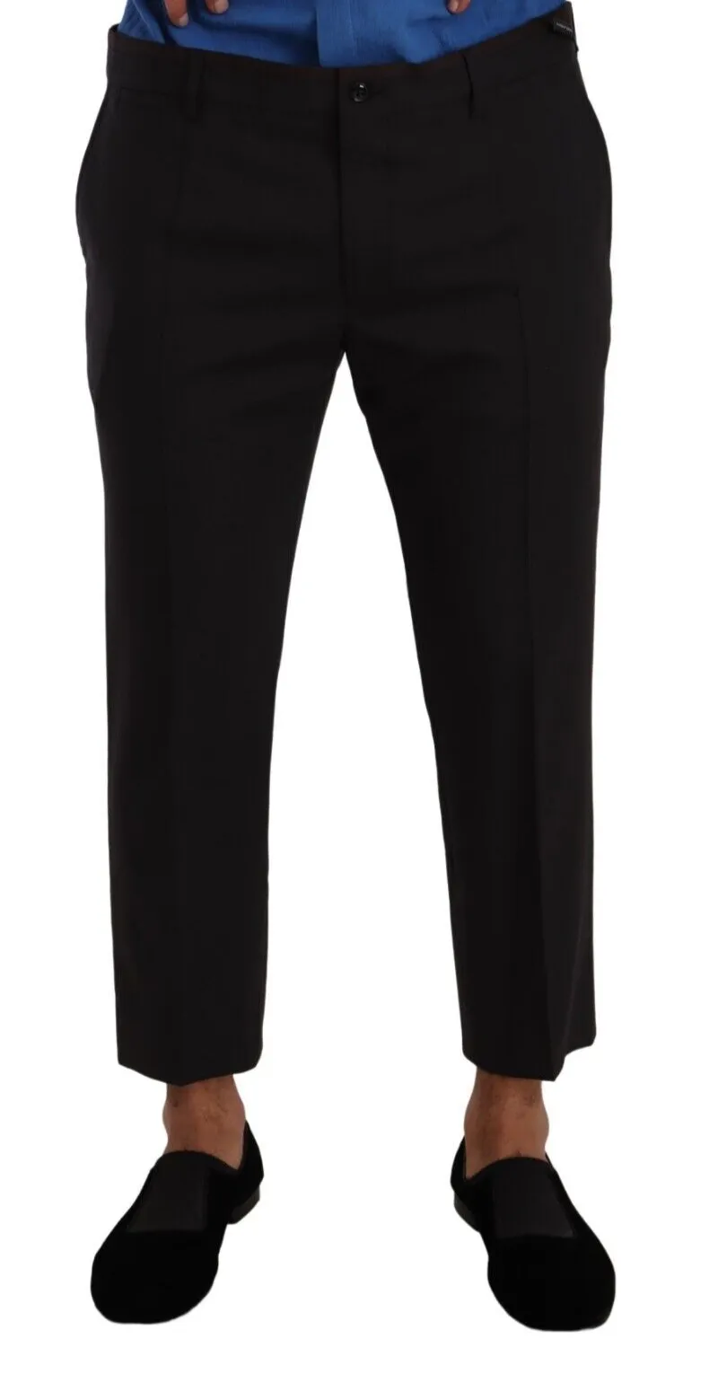 Dolce & Gabbana Men's Elegant Cropped Wool Stretch Pants