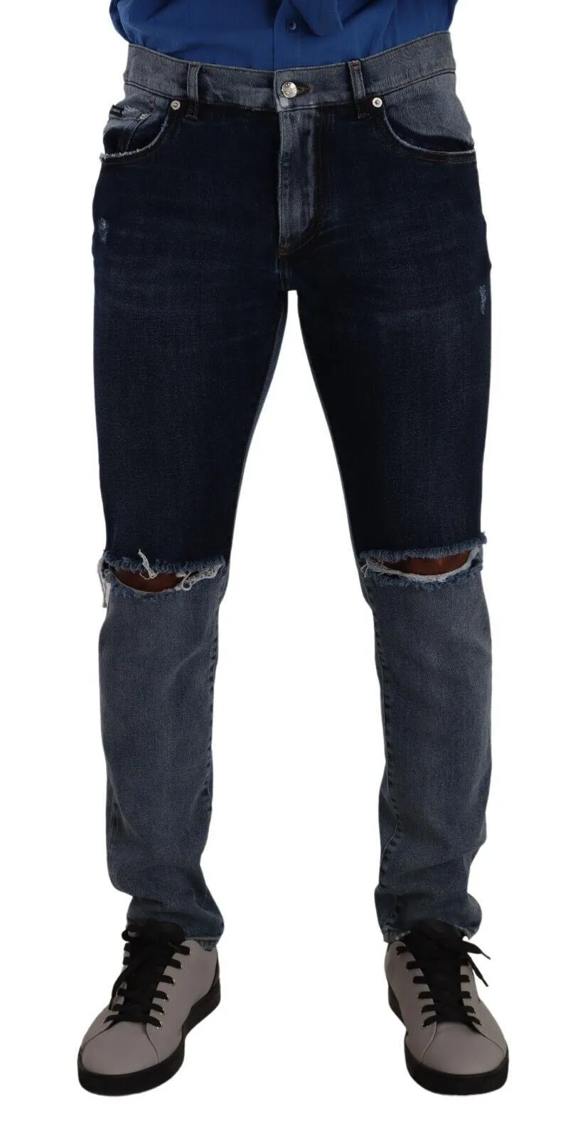 Dolce & Gabbana Men's Chic Slim Fit Tattered Denim