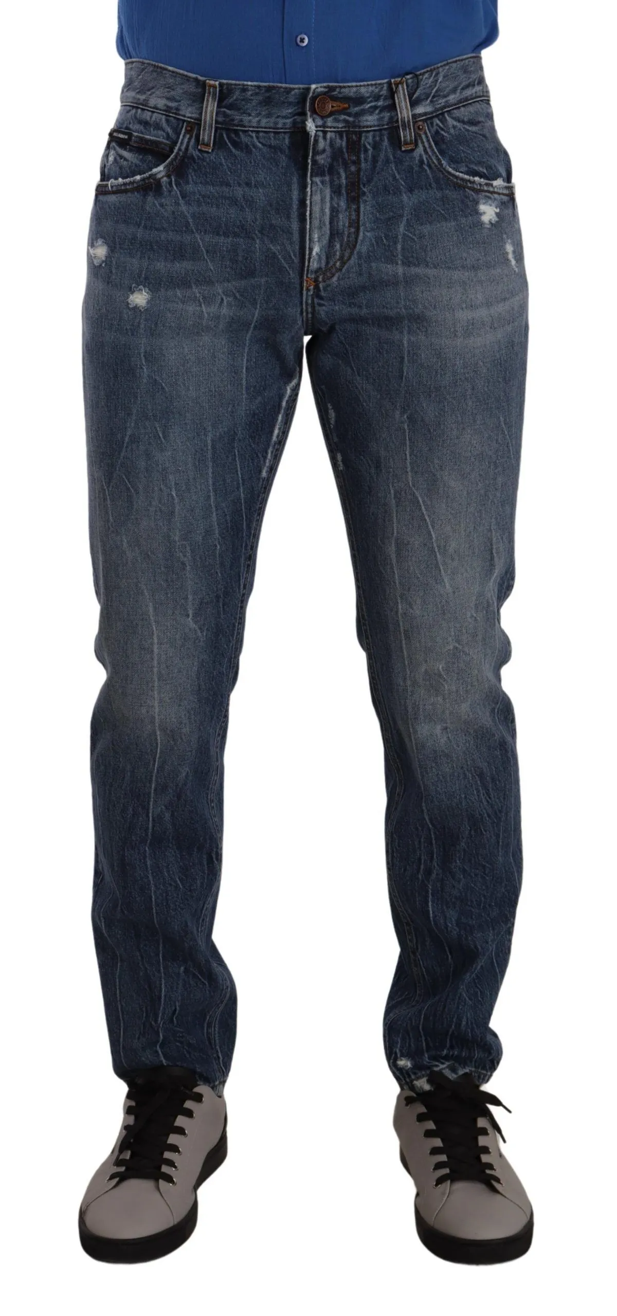 Dolce & Gabbana Men's Elegant Straight Fit Italian Denim Jeans
