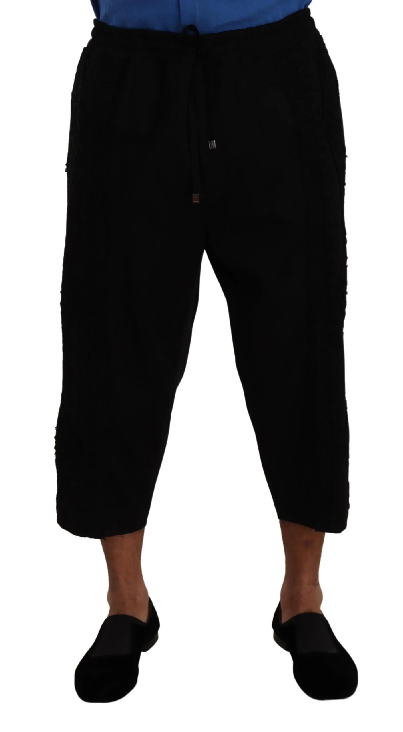 Dolce & Gabbana Men's Elegant Black Cropped Torero Pants