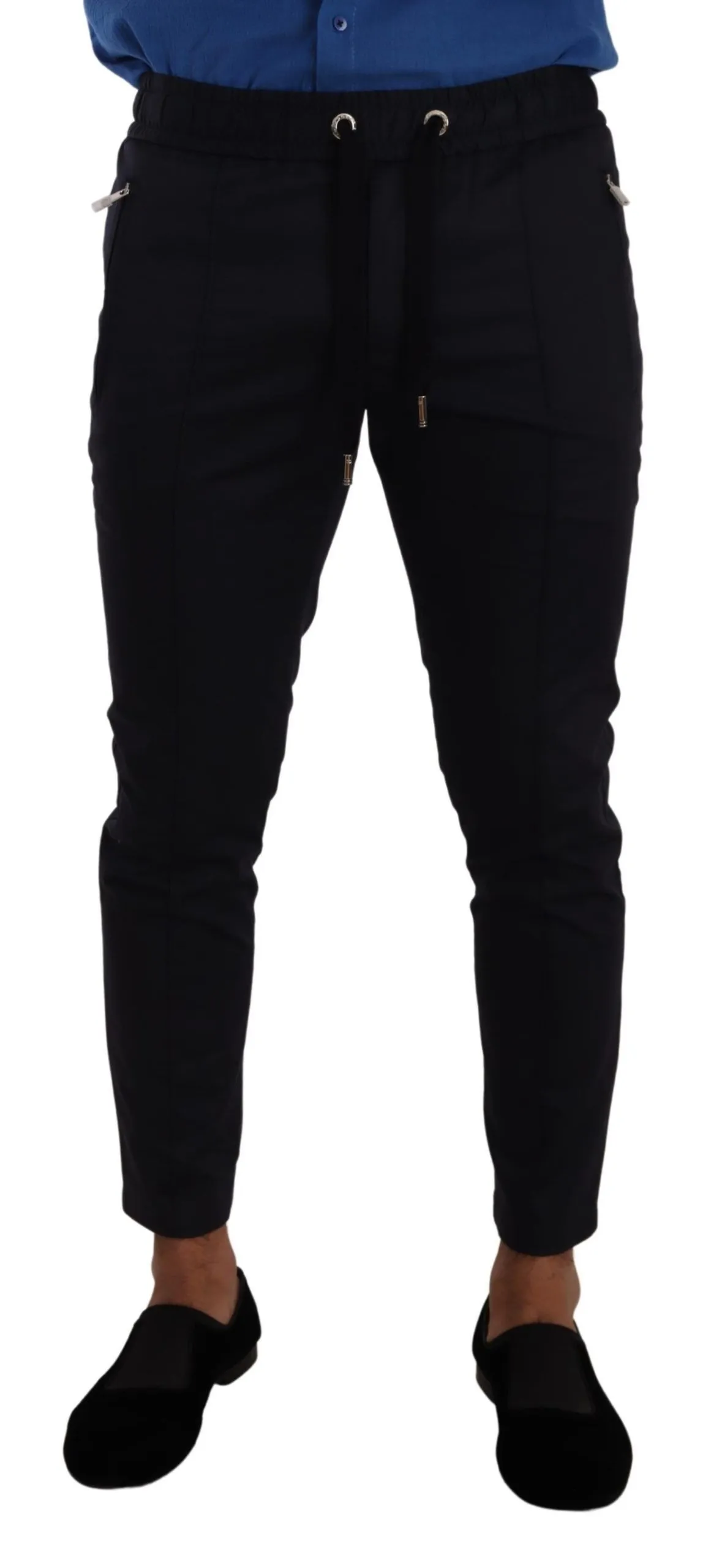 Dolce & Gabbana Men's Elegant Dark Blue Skinny Jogging Pants