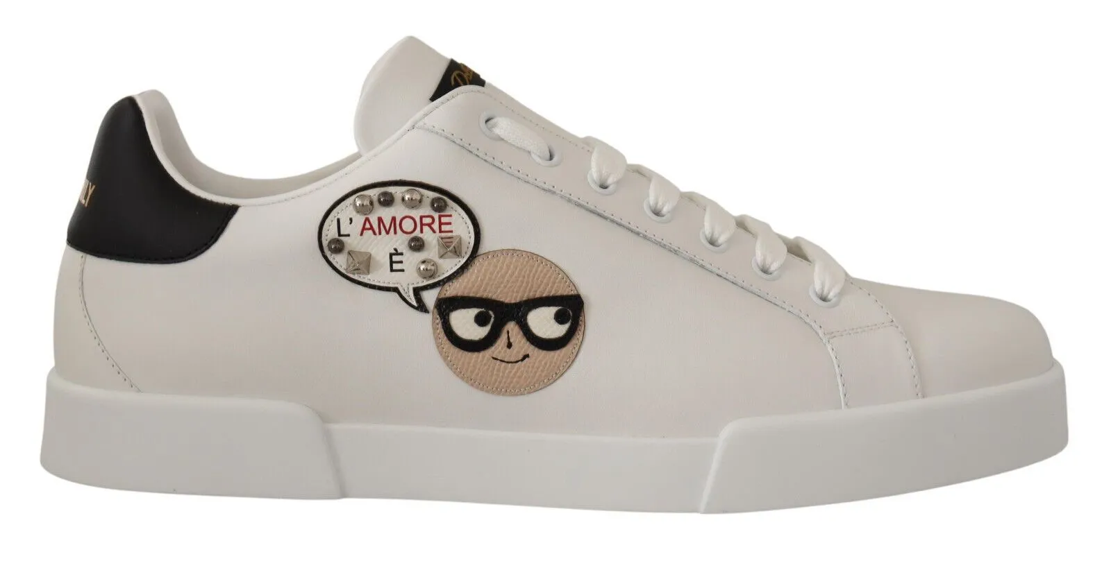 Dolce & Gabbana Men's Heart Motive Leather Casual Sneakers