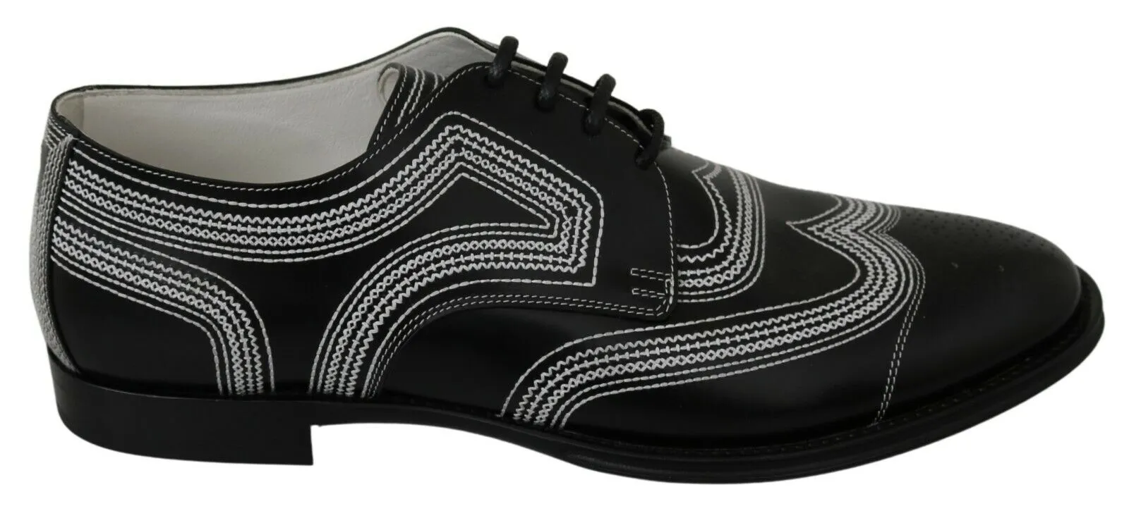 Dolce & Gabbana Men's Elegant Black and White Derby Shoes