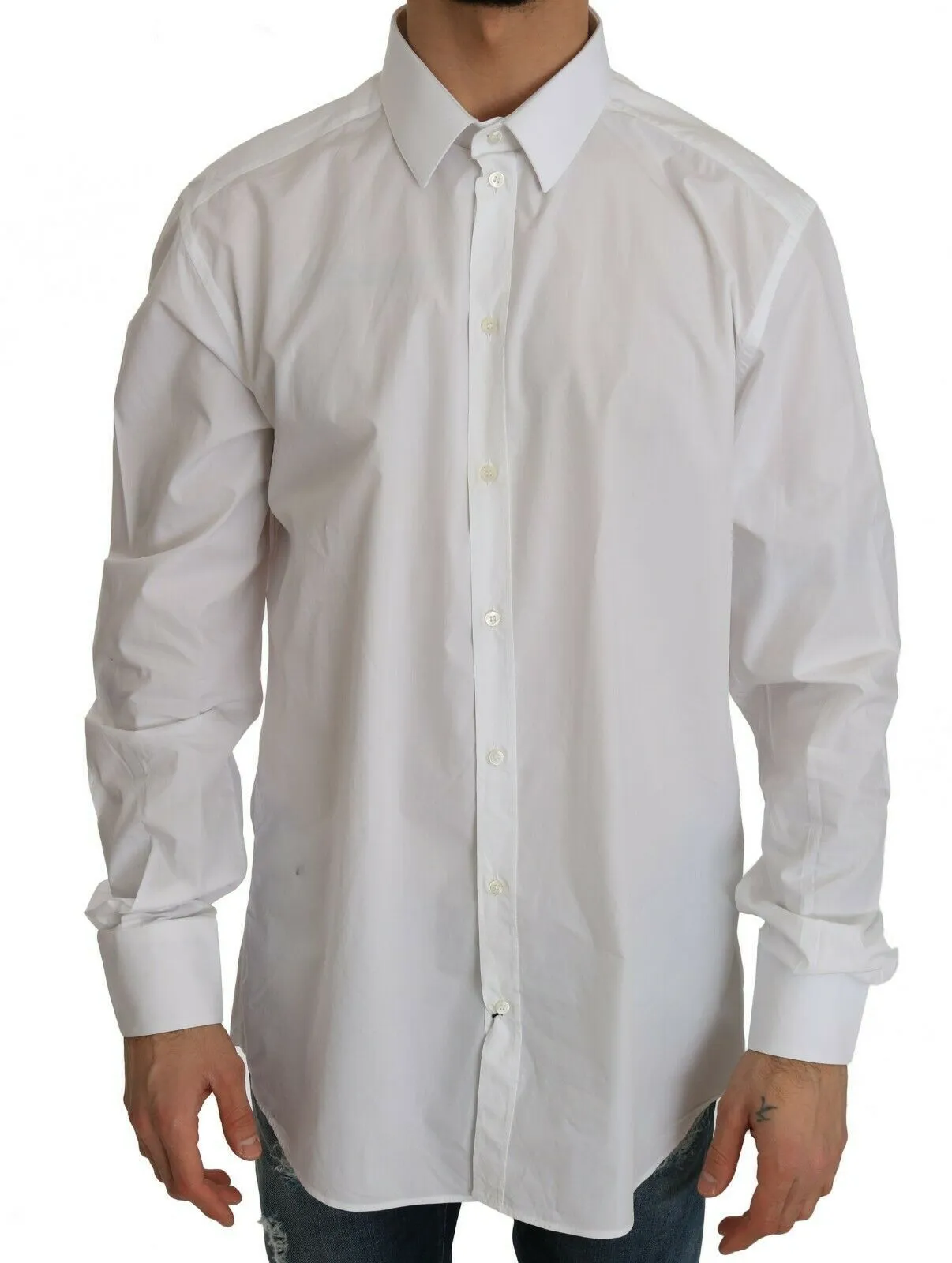 Dolce & Gabbana Men's Exclusive White Slim Fit Formal Shirt