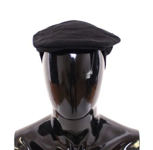 Dolce & Gabbana Men's Sleek Black Newsboy Cap