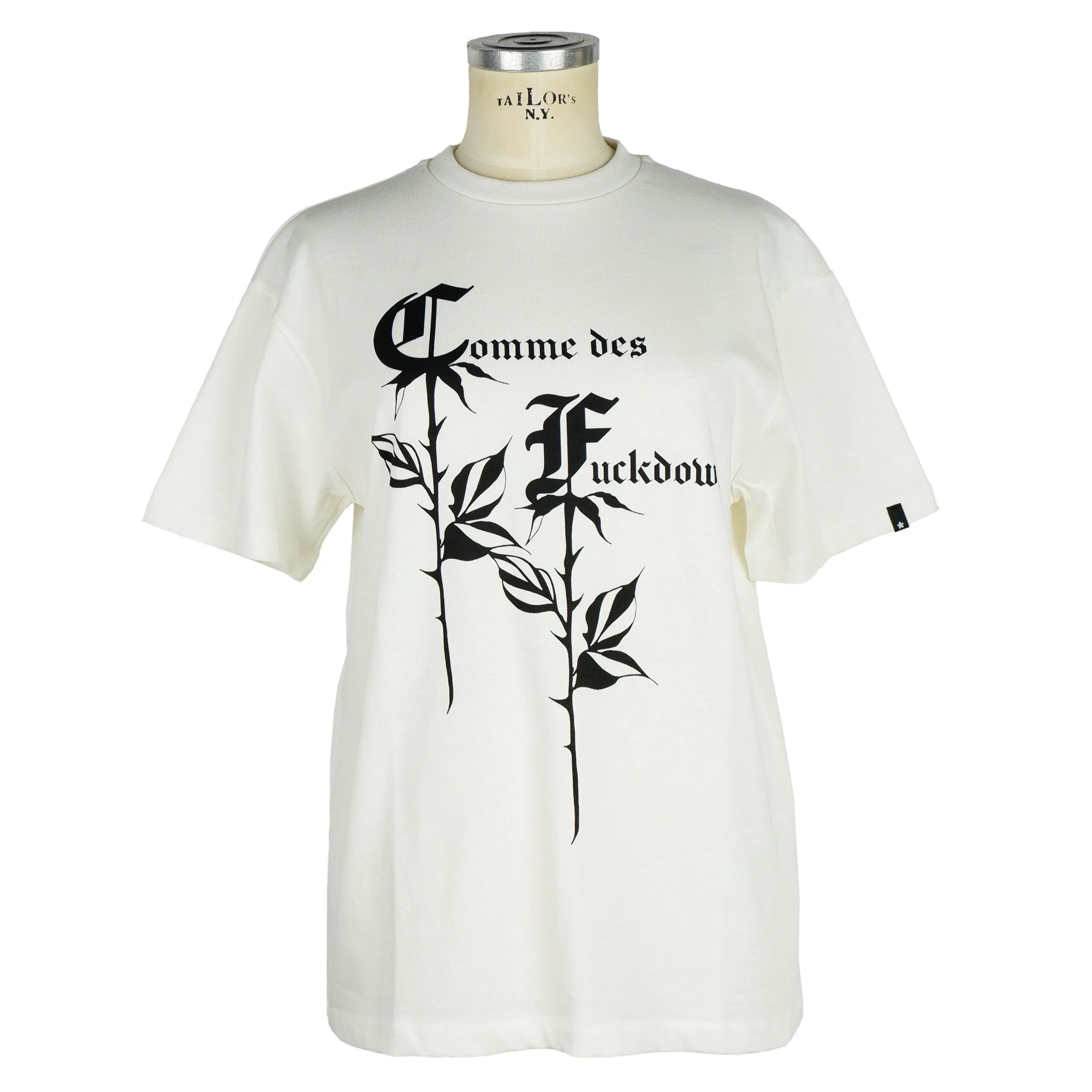 Comme Des Fuckdown Women's Chic Streetwise White Hooded Tee