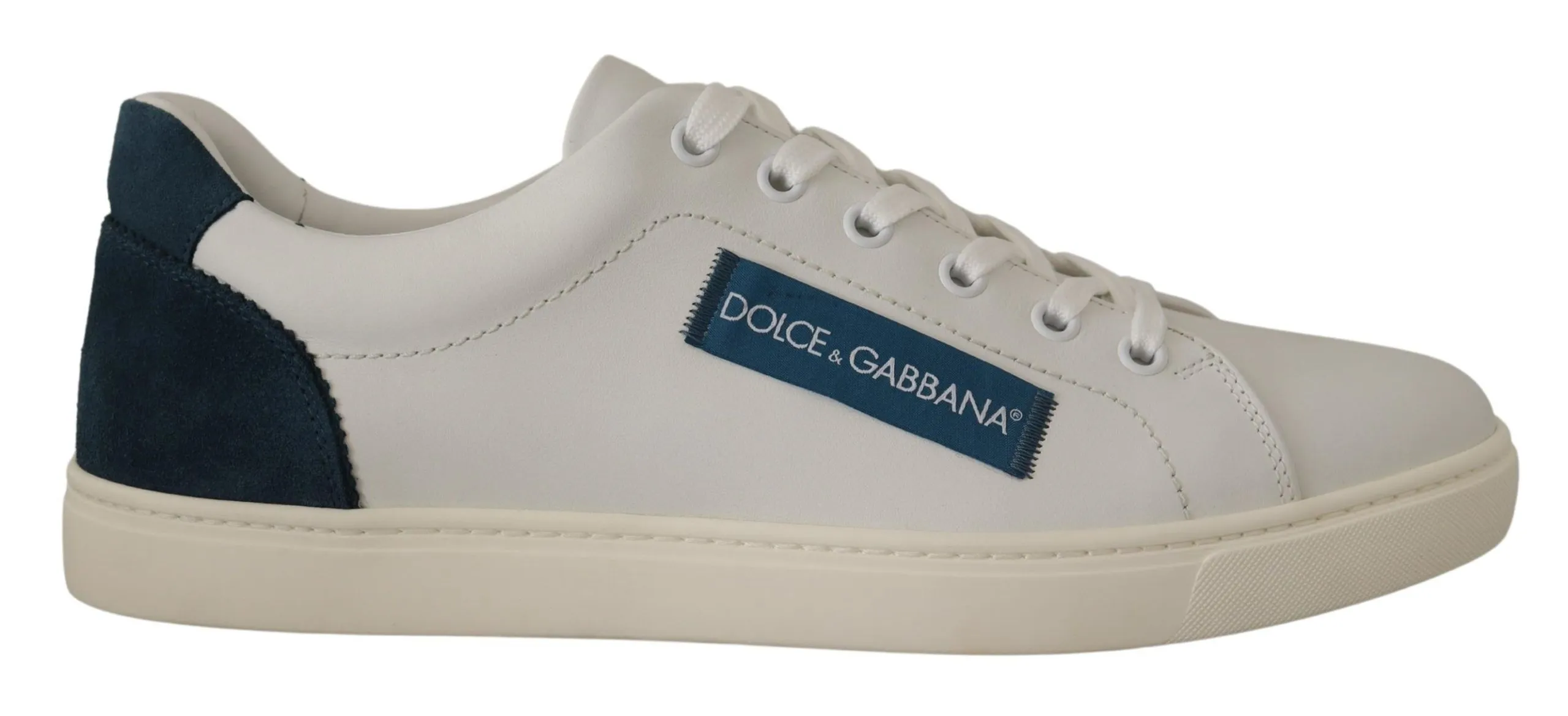 Dolce & Gabbana Men's Chic White Leather Low-Top Sneakers