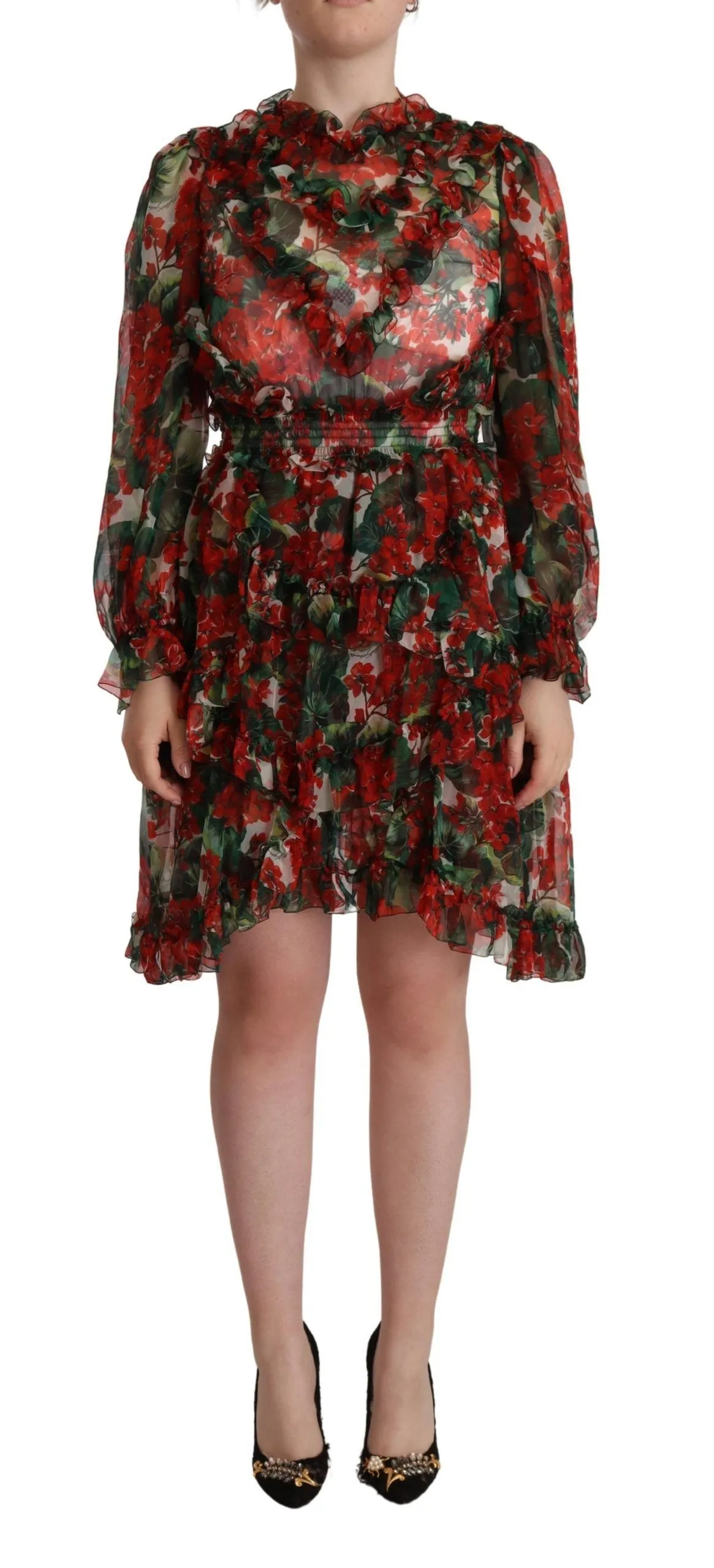 Dolce & Gabbana Women's Floral Silk Mini Knee High Dress