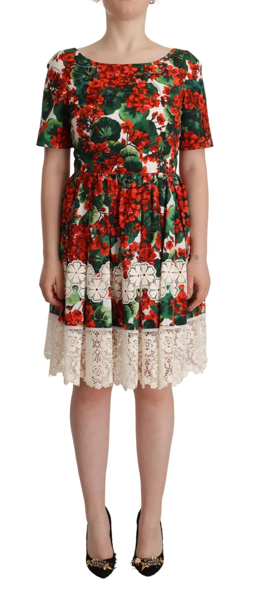 Dolce & Gabbana Women's Floral Shift Short Sleeve Dress