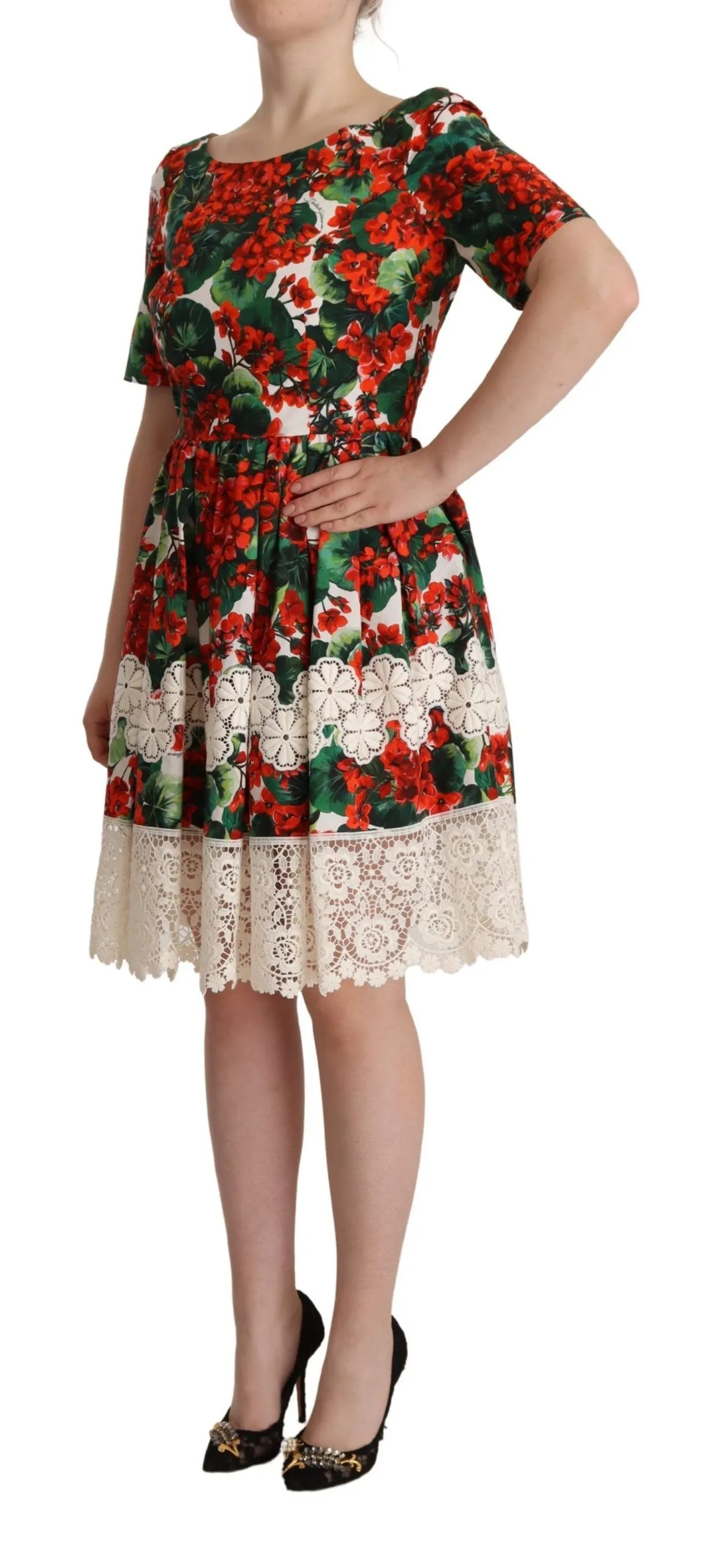 Dolce & Gabbana Women's Floral Shift Short Sleeve Dress