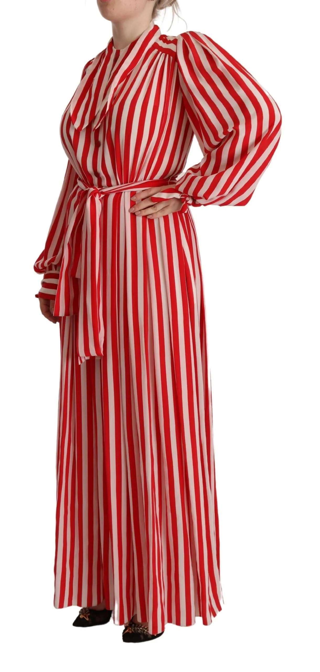 Dolce & Gabbana Women's Elegant Striped Silk Maxi Dress