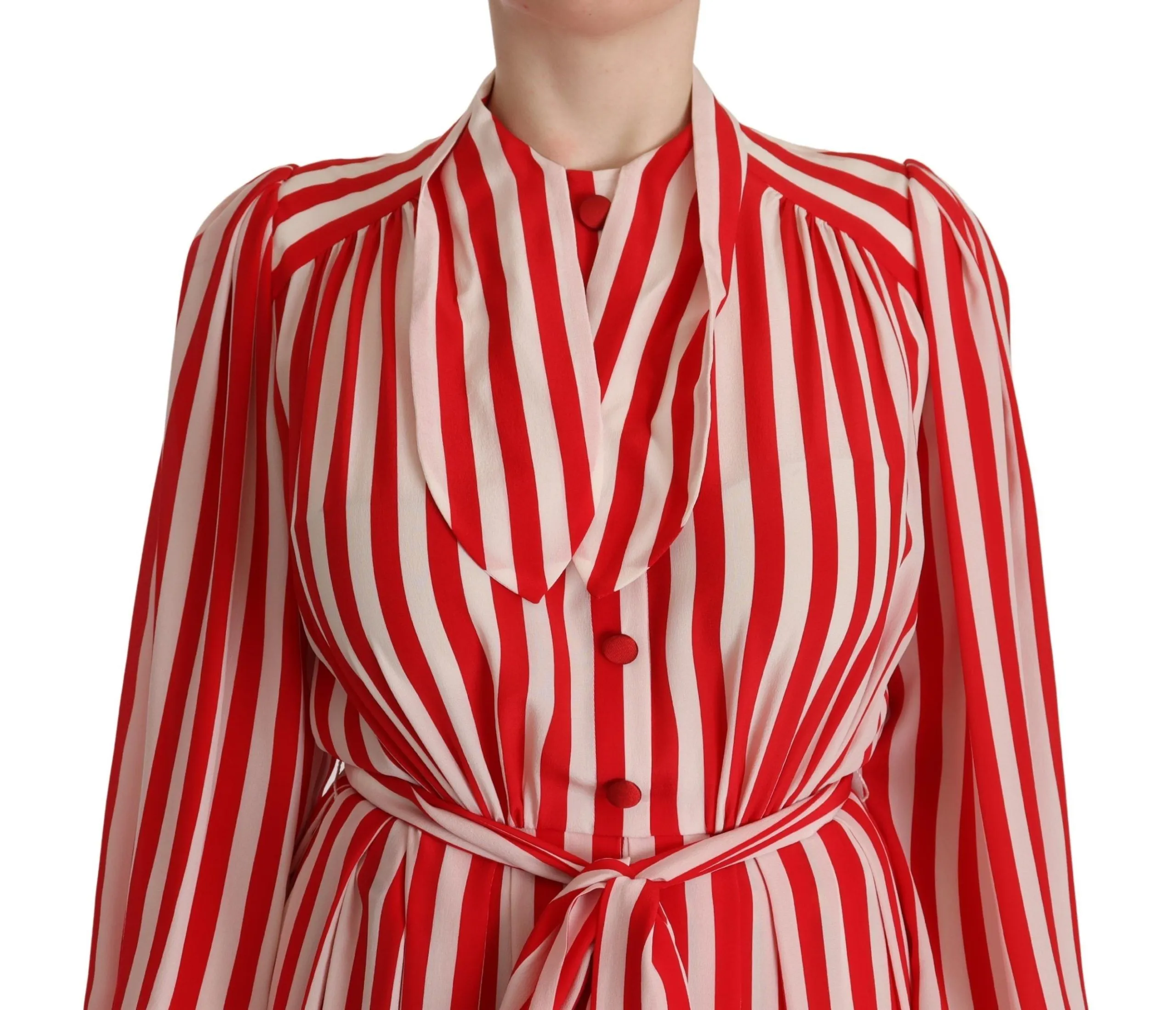 Dolce & Gabbana Women's Elegant Striped Silk Maxi Dress