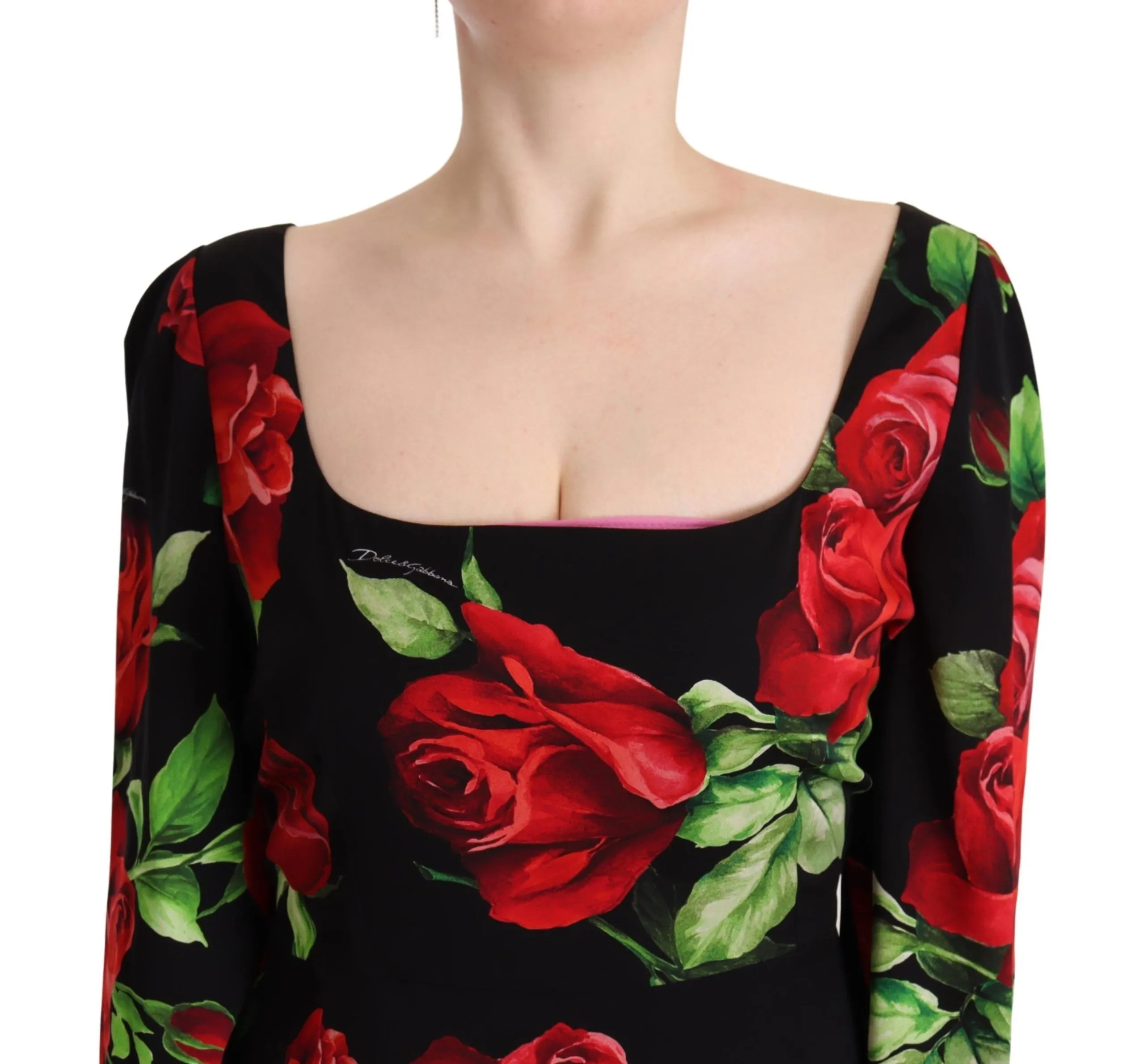 Dolce & Gabbana Women's Elegant Floral Print Silk Sheath Dress