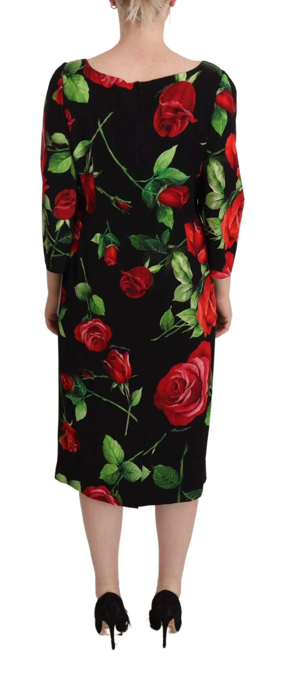 Dolce & Gabbana Women's Elegant Floral Print Silk Sheath Dress