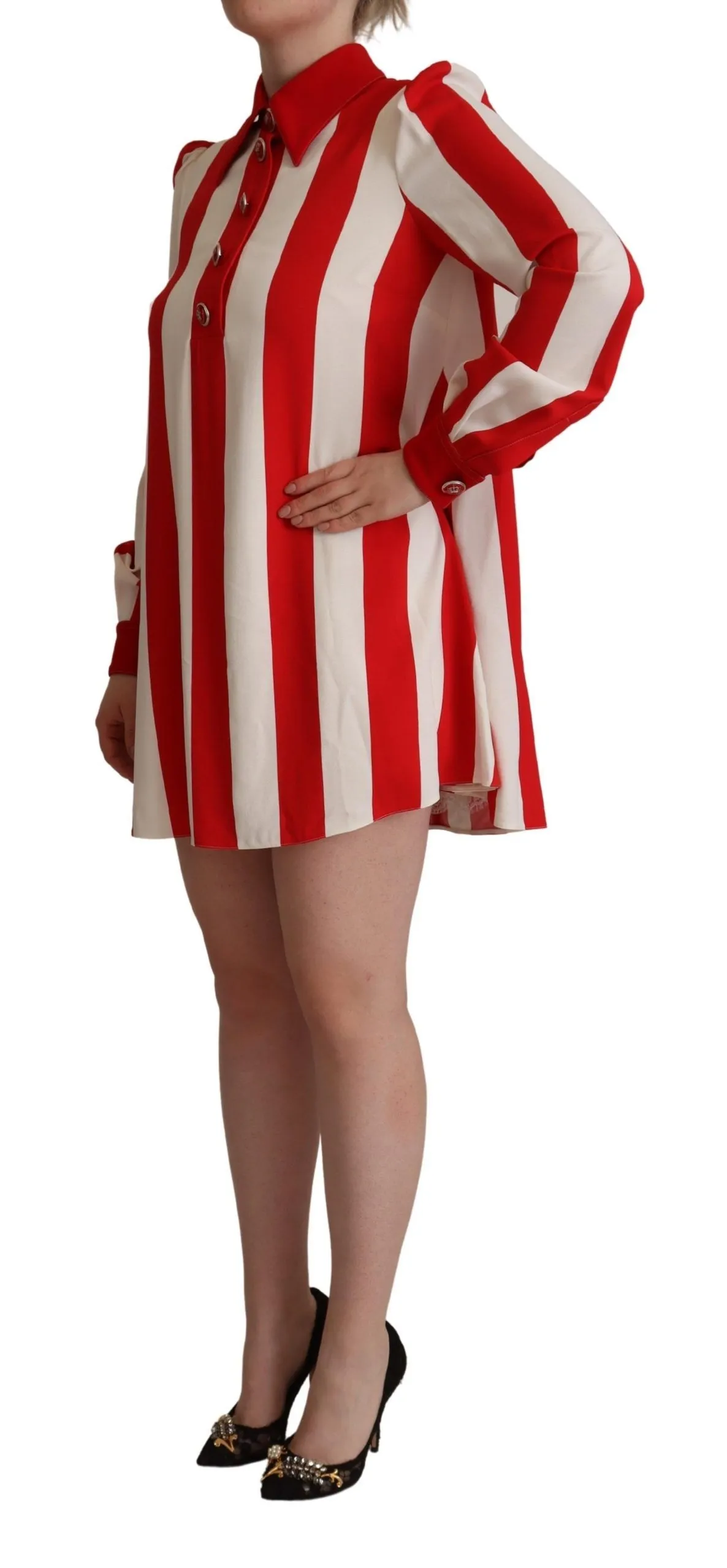 Dolce & Gabbana Women's Elegant Striped Shirt Mini Dress
