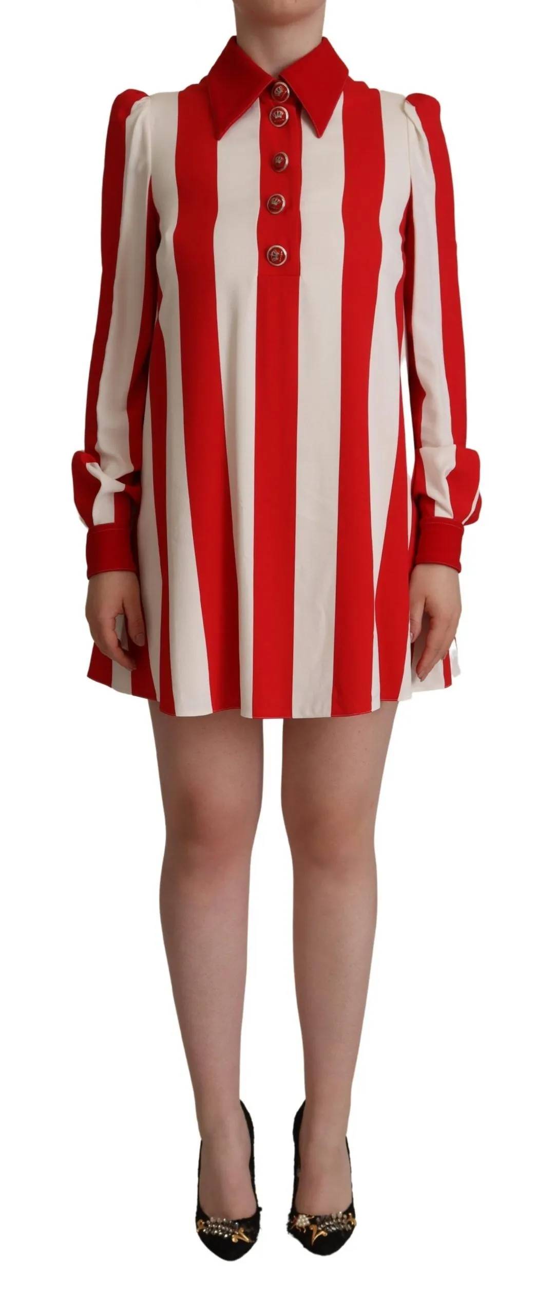 Dolce & Gabbana Women's Elegant Striped Shirt Mini Dress