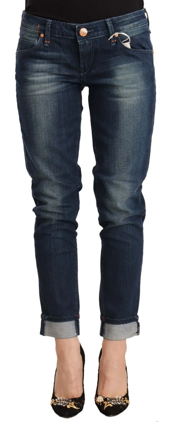 Acht Women's Sophisticated Skinny Blue Jeans