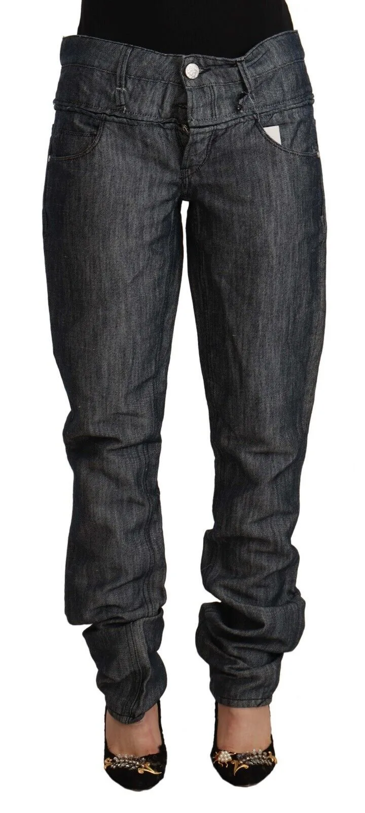 Acht Women's Chic Mid-Waist Straight-Cut Acht Jeans