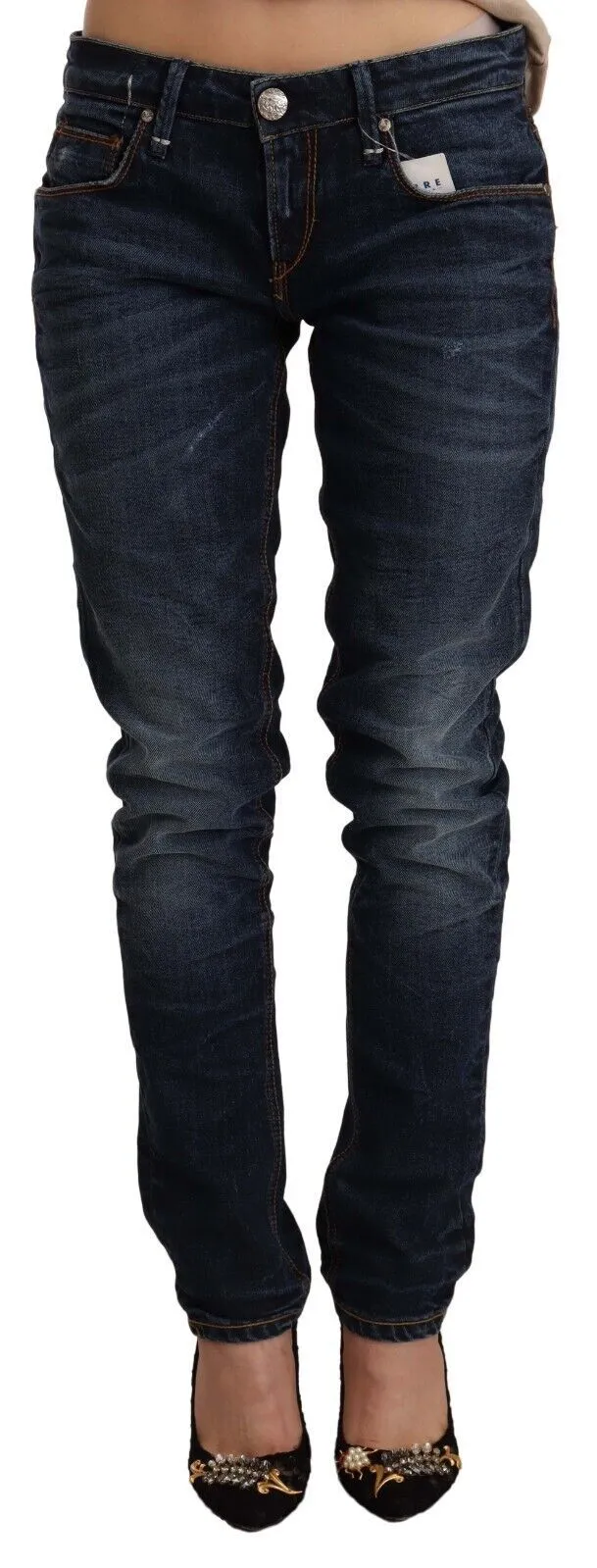 Acht Women's Chic Slim Fit Low Waist Skinny Denim