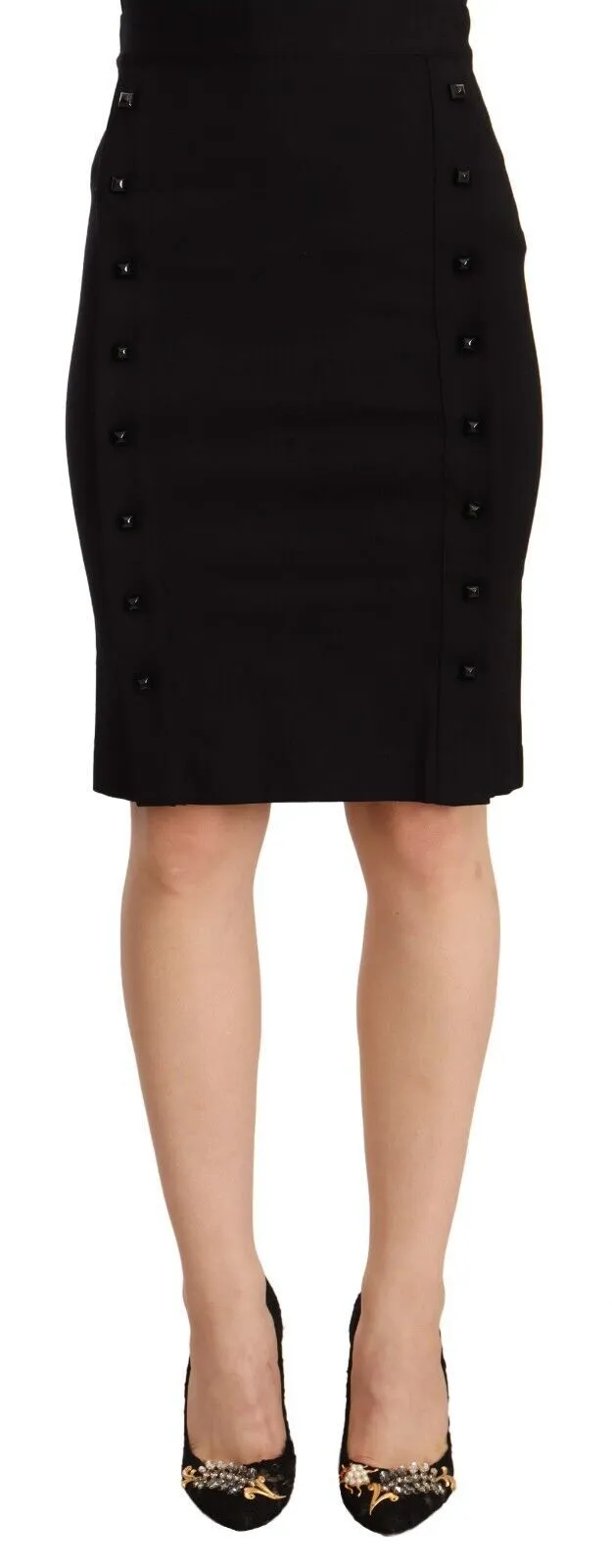 GF Ferre Women's Chic High-Waisted Pencil Skirt in Black