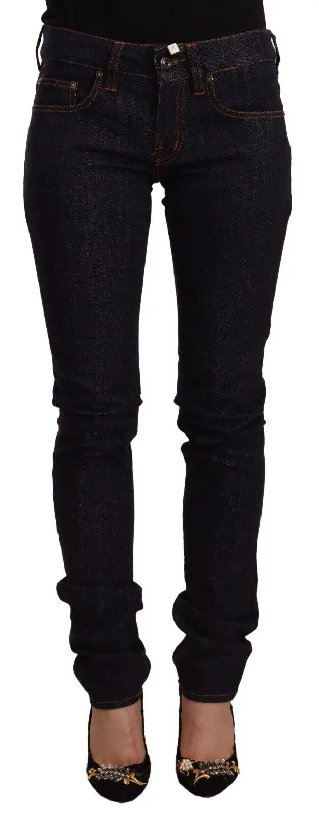 GF Ferre Women's Chic Black Slim Fit Designer Jeans