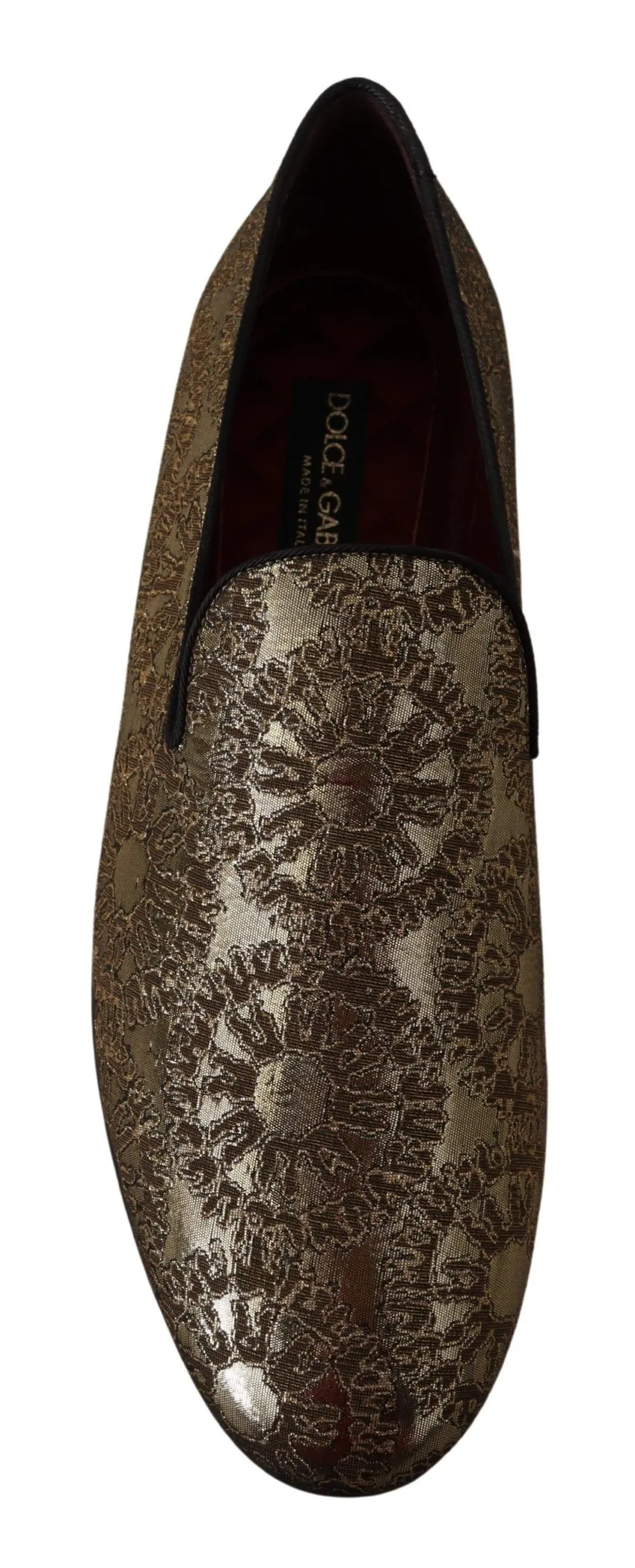 Dolce & Gabbana Men's Gold Tone Loafers Slides Dress Shoes