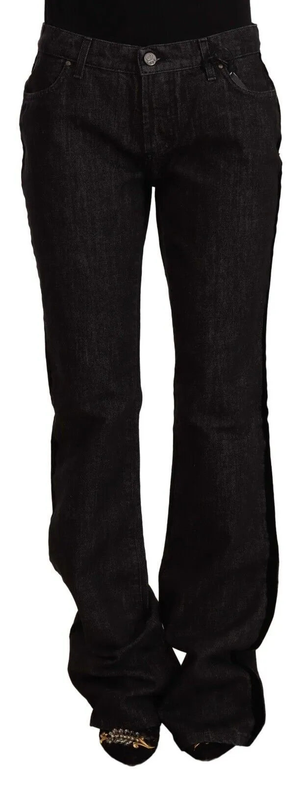 GF Ferre Women's Sleek Mid Waist Bootcut Designer Jeans