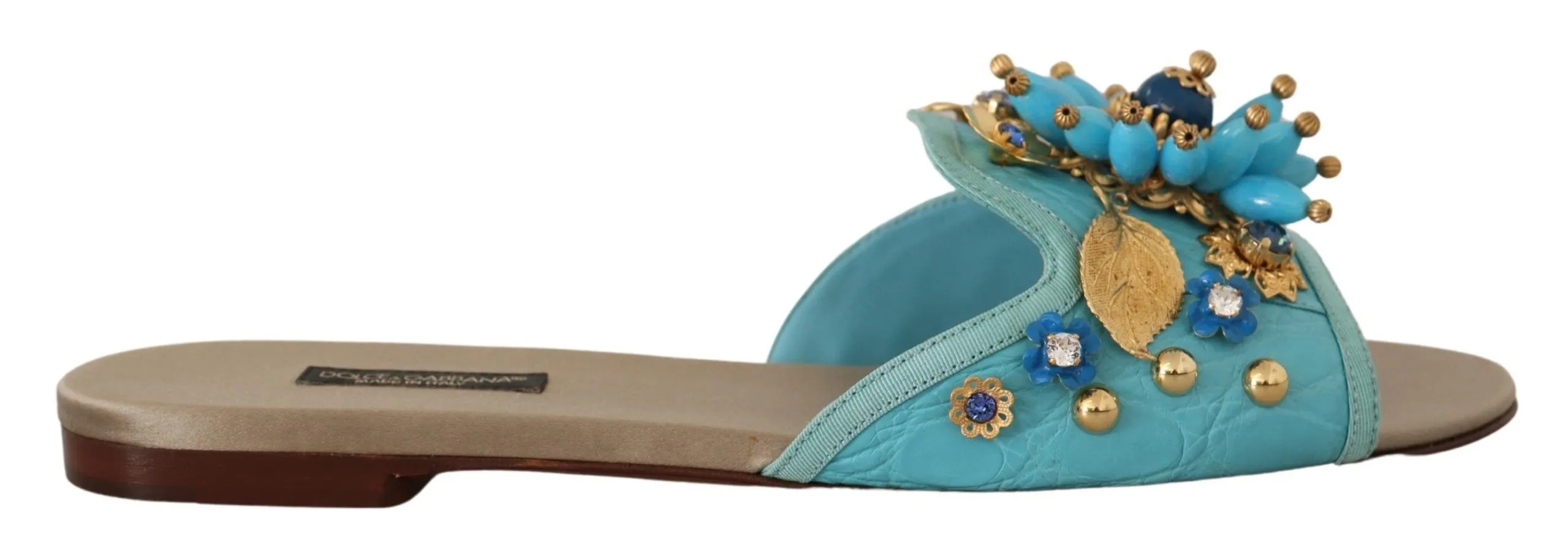 Dolce & Gabbana Women's Exquisite Crystal-Embellished Exotic Leather Sandals