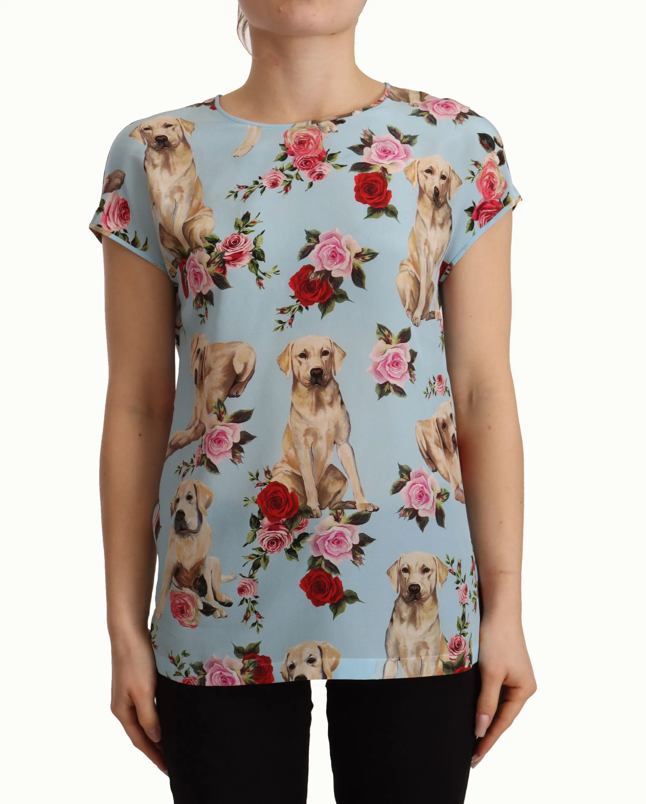 Dolce & Gabbana Women's Floral Canine Elegance Silk Blouse
