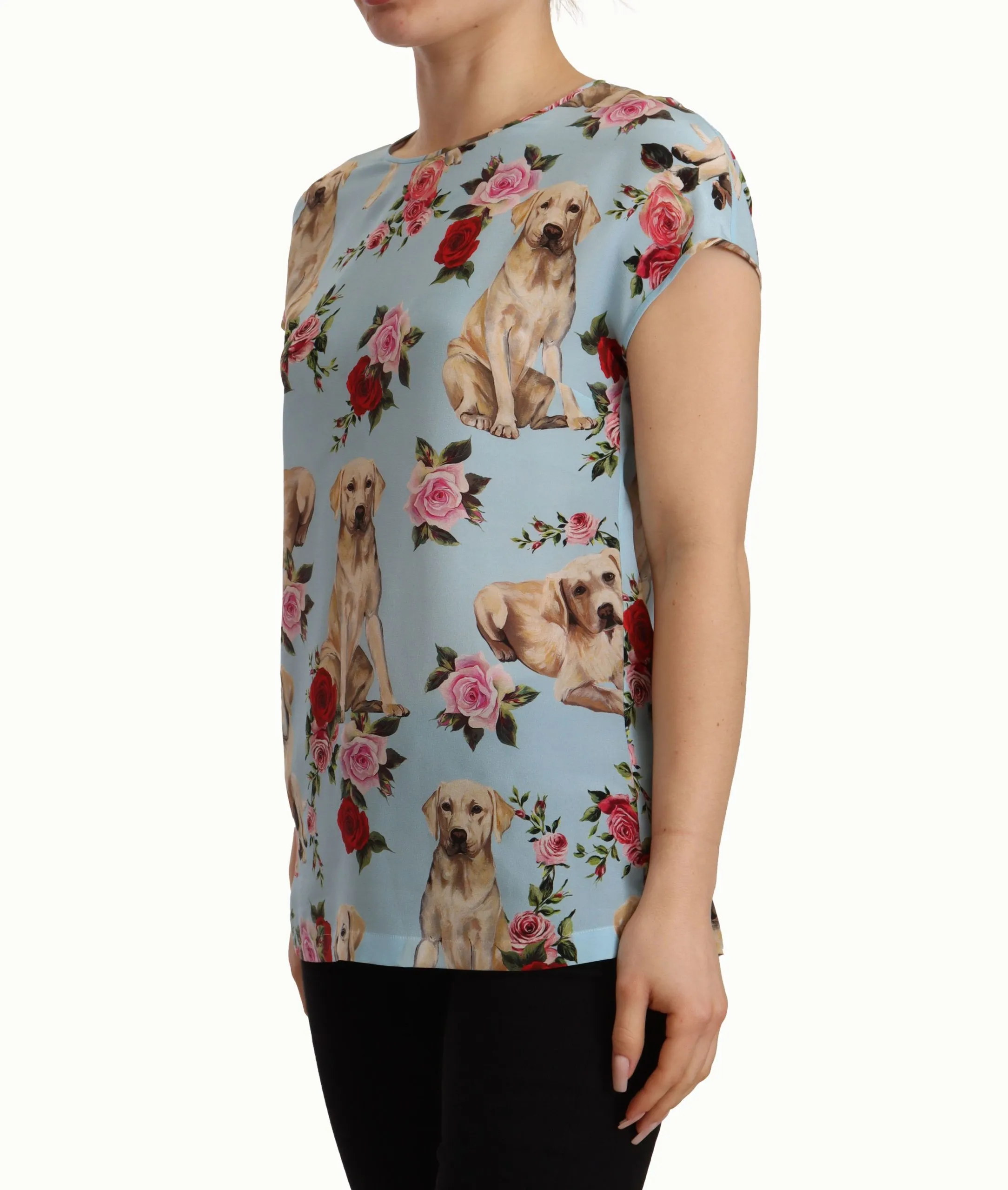 Dolce & Gabbana Women's Floral Canine Elegance Silk Blouse