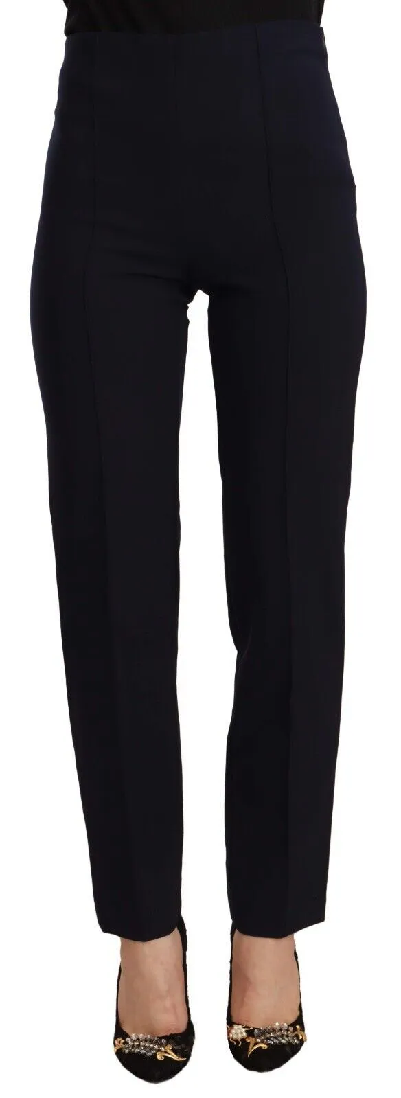 AGLINI Women's Sleek High Waist Straight Cut Pants