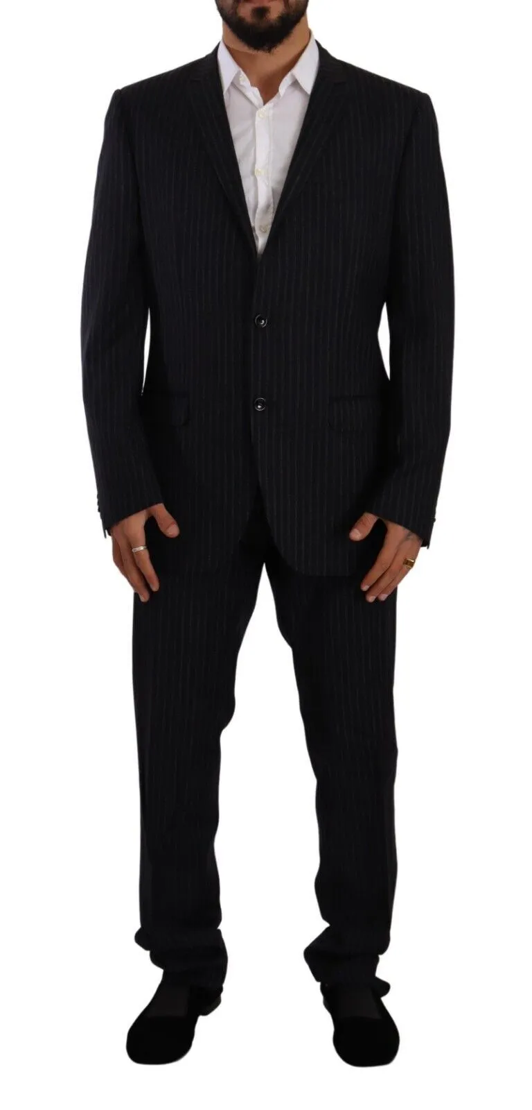 Domenico Tagliente Men's Sleek Grey 2-Piece Mens Suit with Notch Lapels